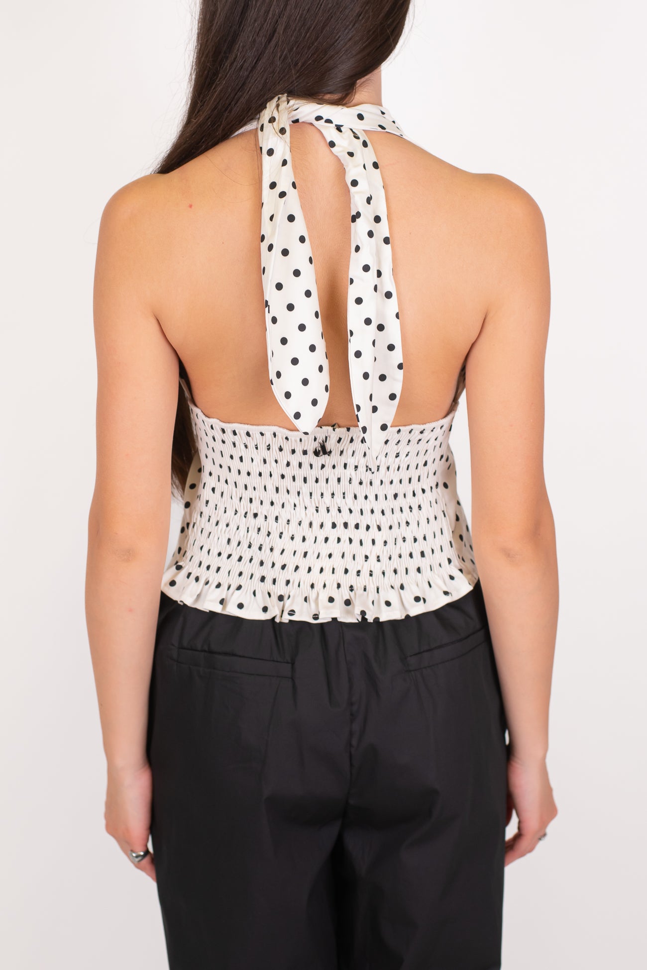 Dixie -  Top fantasia pois con allaccio al collo
