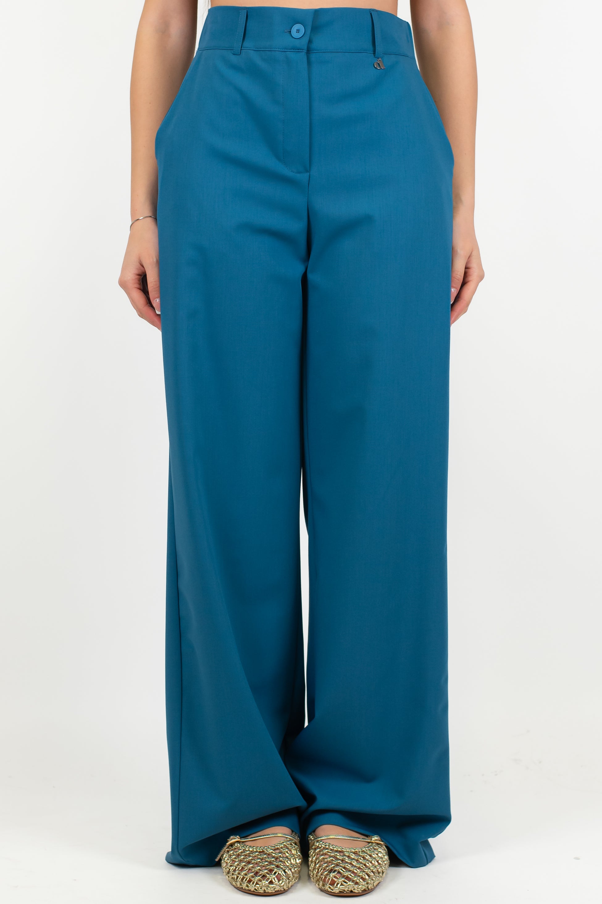 Dixie - Pantalone palazzo con elastico sul retro