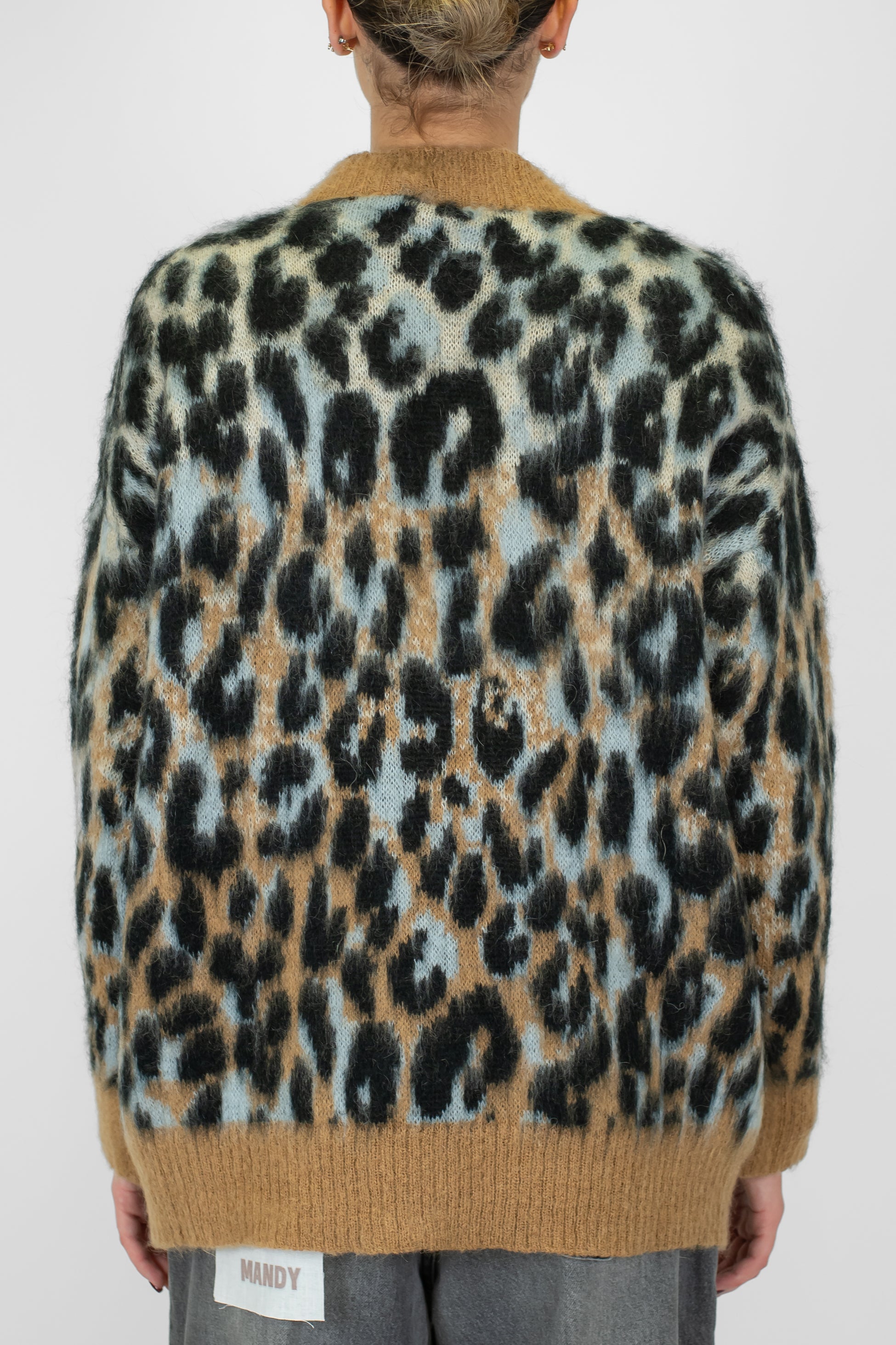 Tensione in - Cardigan over fantasia animalier con scollo a V