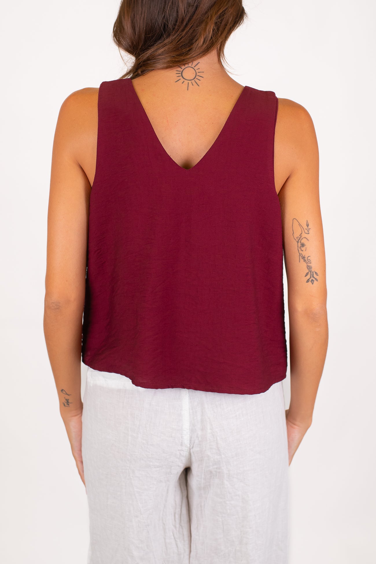 Haveone - Canotta con scollo a V in viscosa leggera