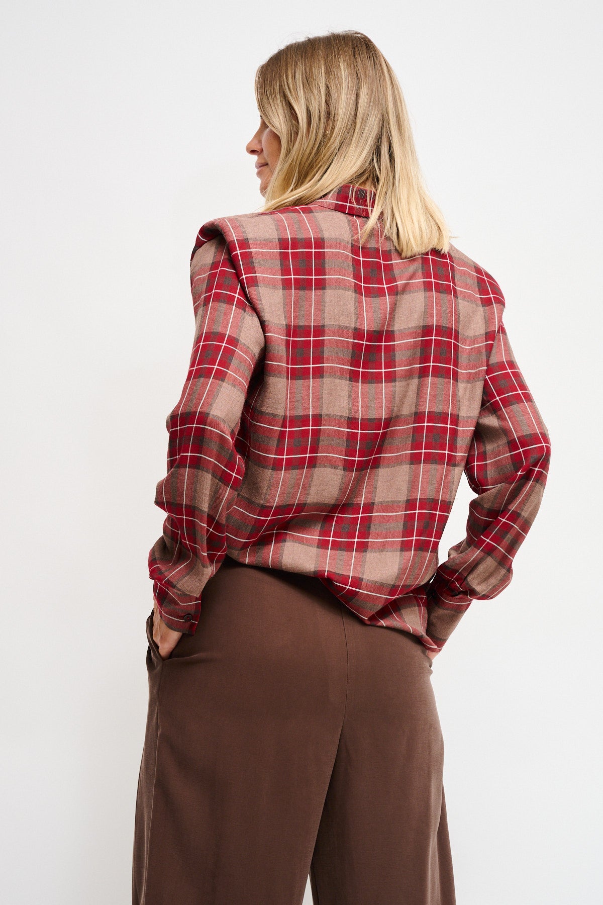 Maryley - Camicia fantasia check con spalline