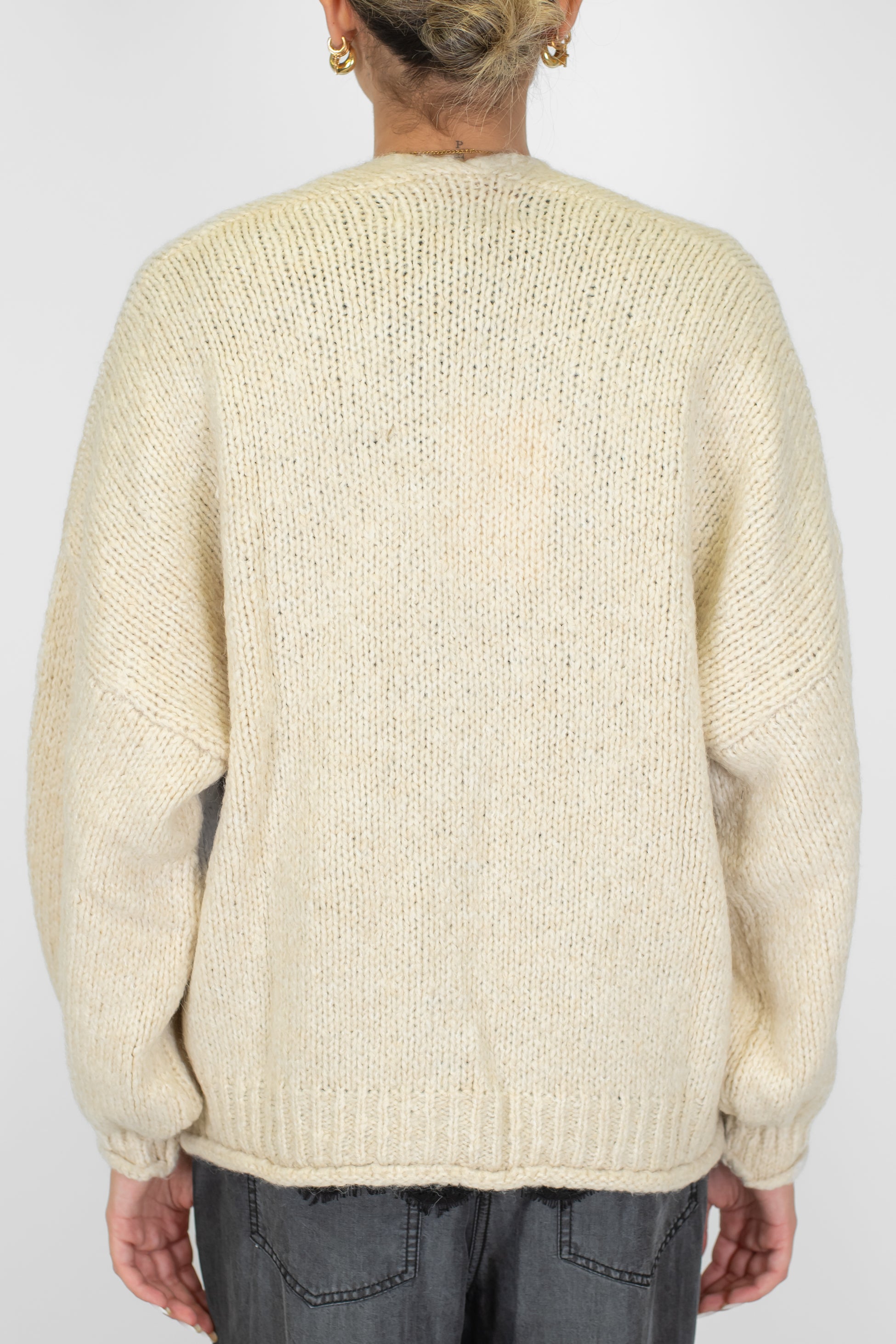 Haveone - Cardigan over in misto lana con chiusura a tre bottoni