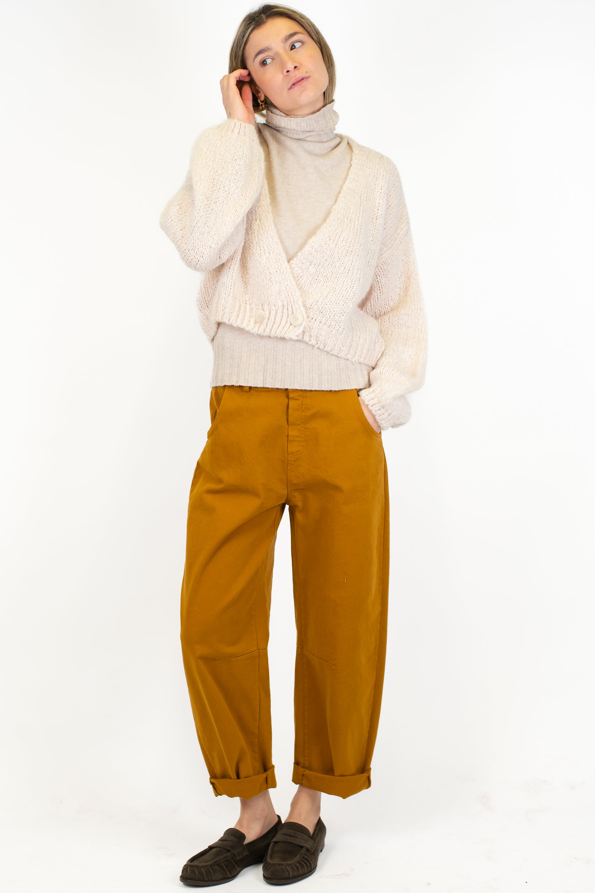 Dixie - Cardigan con doppiopetto in misto lana mohair con bottoni sul fondo