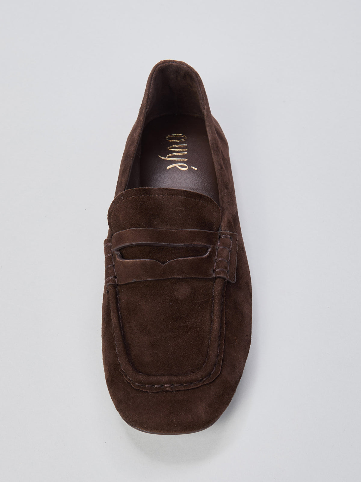 Ovyè - Mocassino in suede punta quadrata
