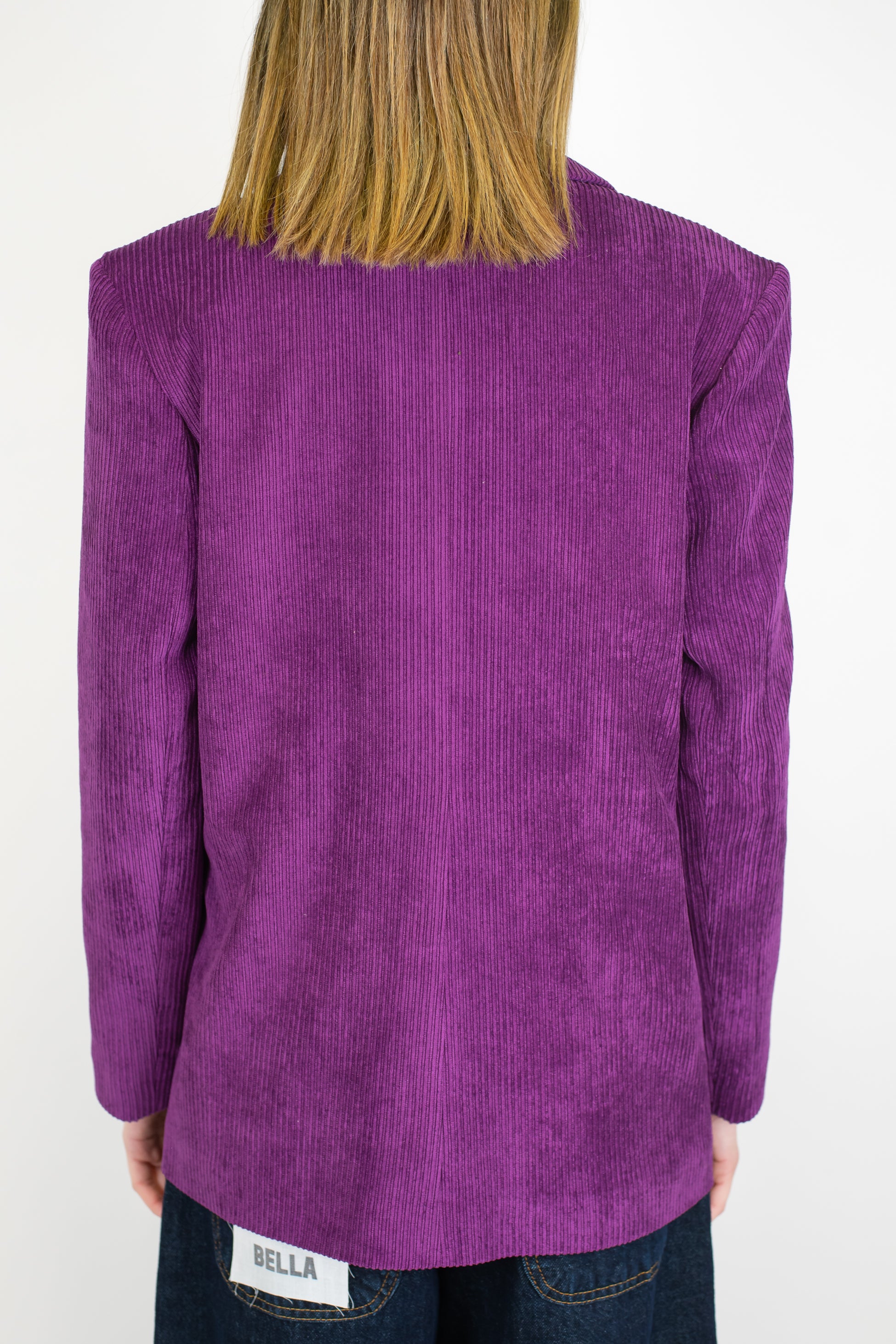 Motel - Giacca monopetto in velluto a coste con spille sul rever