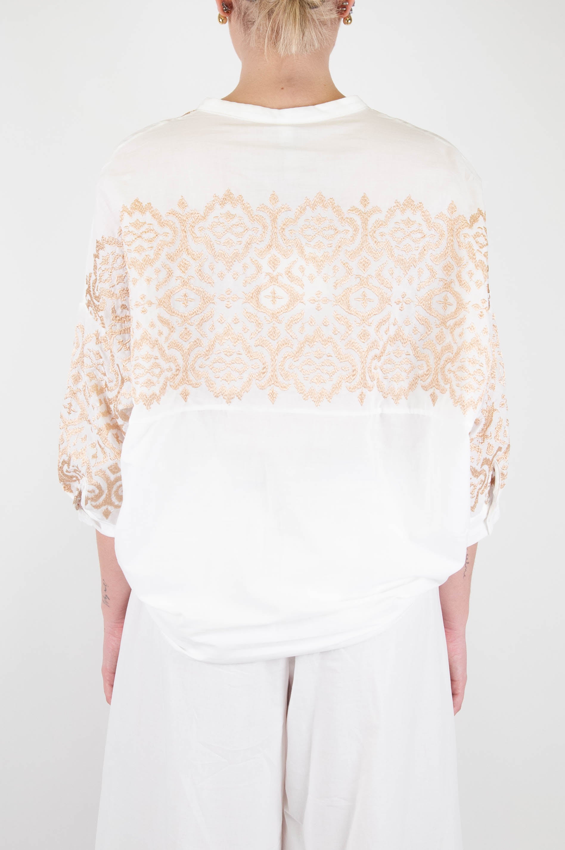 Tension in - Shirt with embroidery and three-quarter sleeves