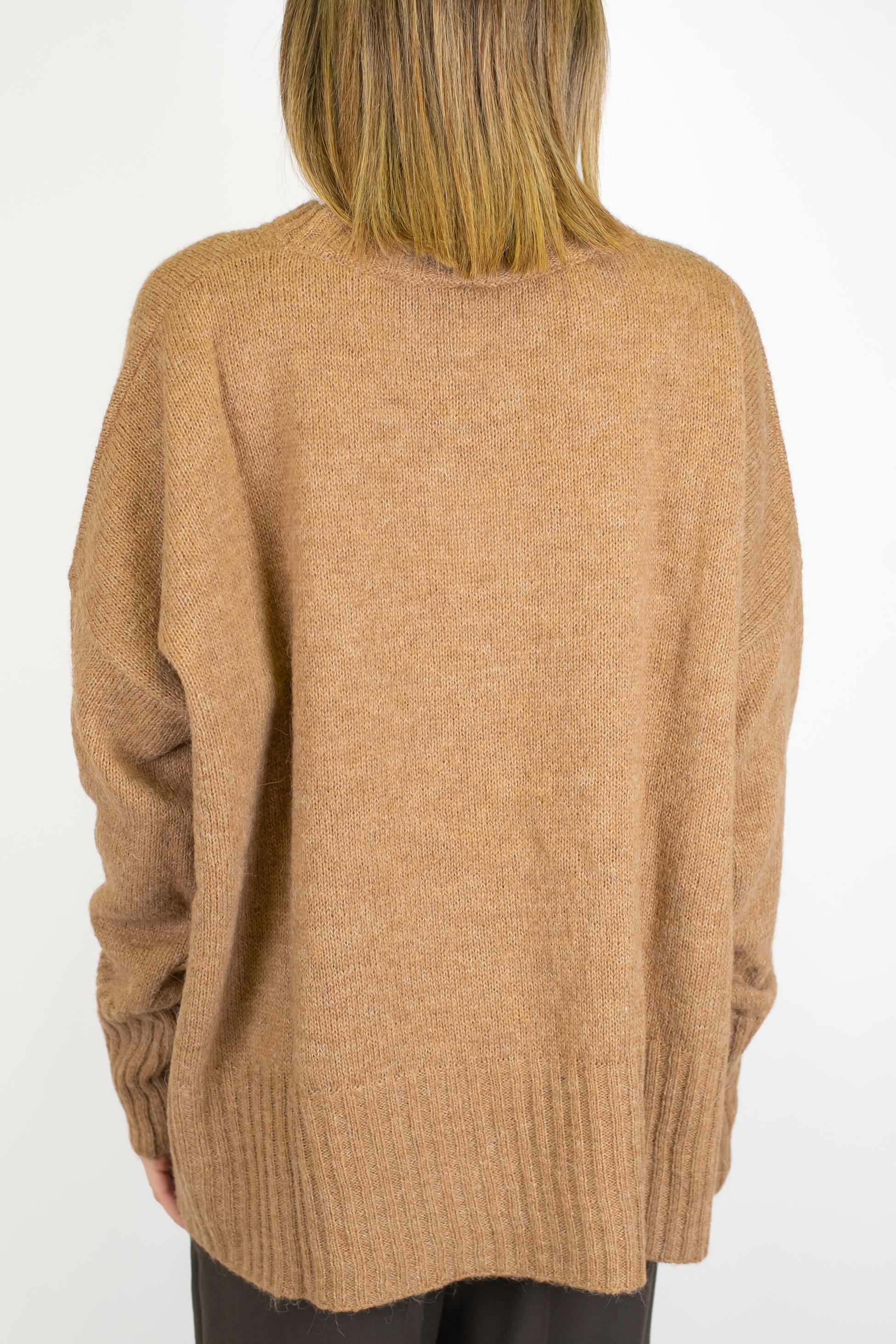 Tensione in - Maglia girocollo over in misto lana