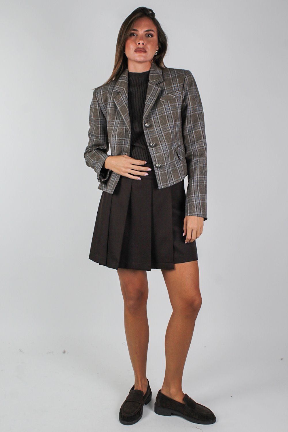 Haveone - Gonna-Shorts plissé con chiusura zip sul lato