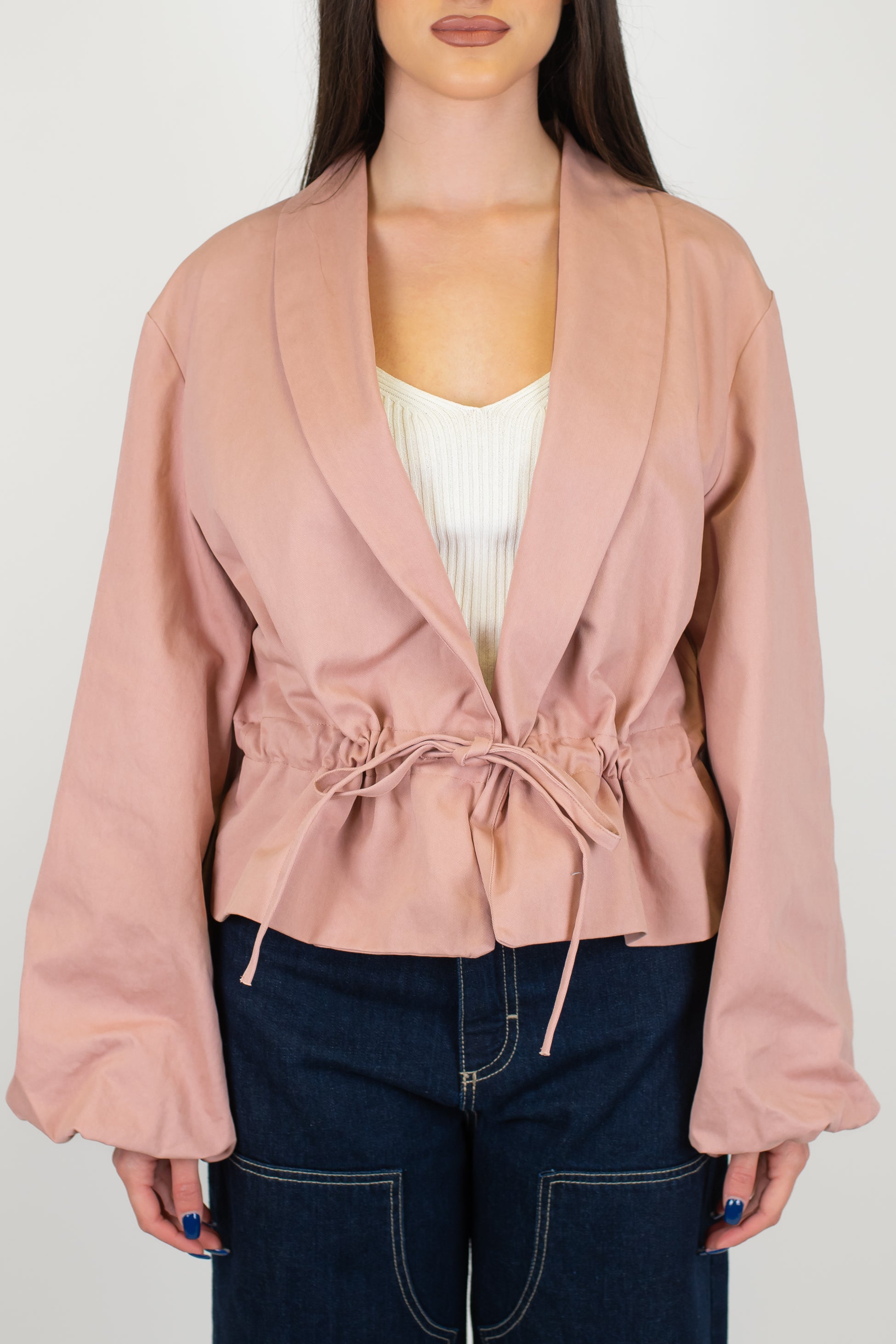 Tensione in - Giacca crop con coulisse