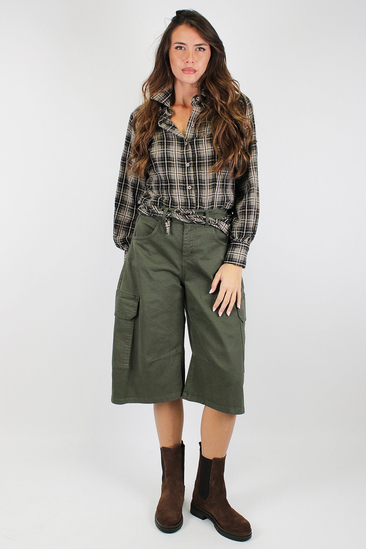 Dixie - Camicia fantasia check con bandana