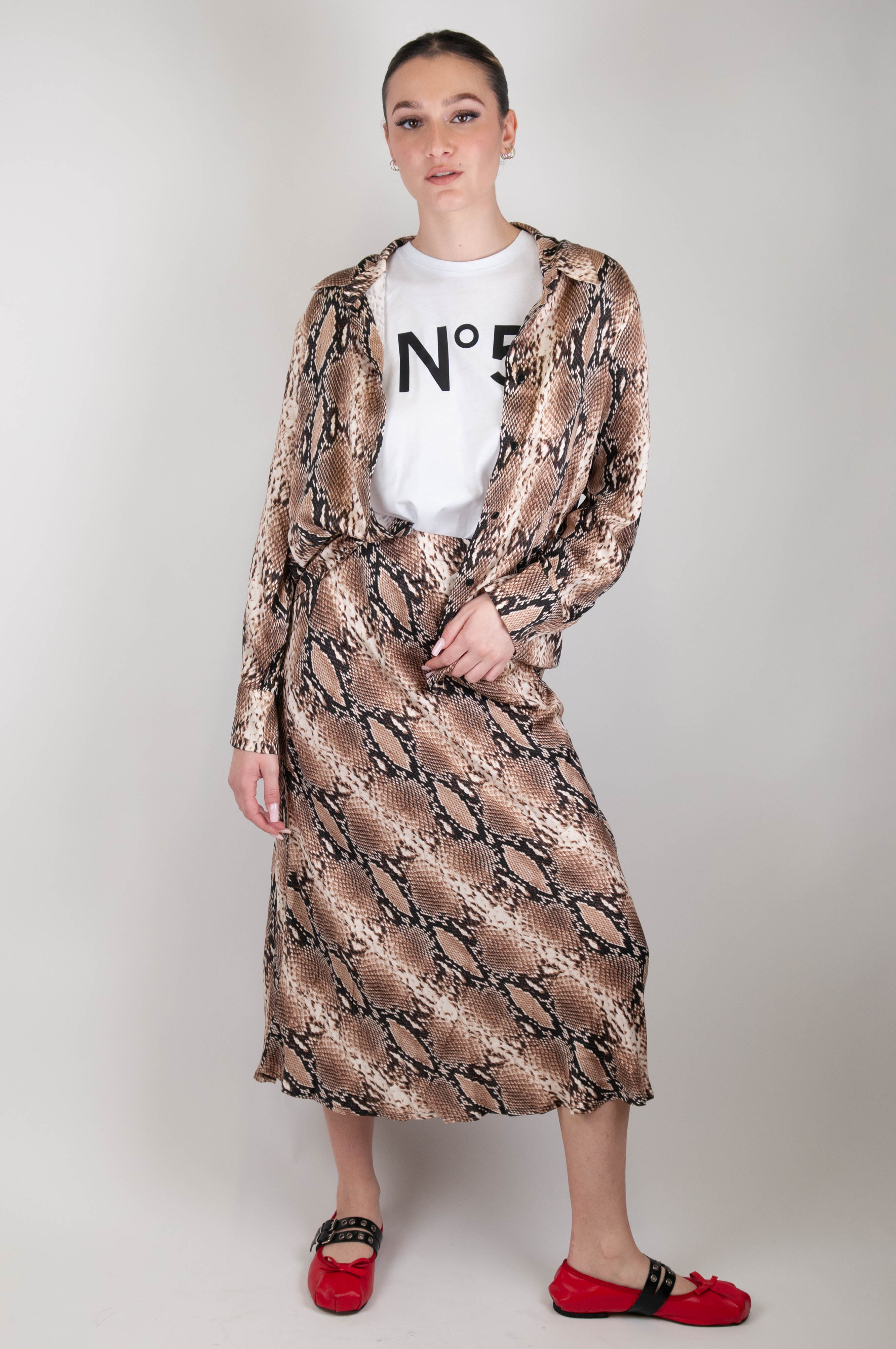 Tension in - Python animal print skirt in viscose