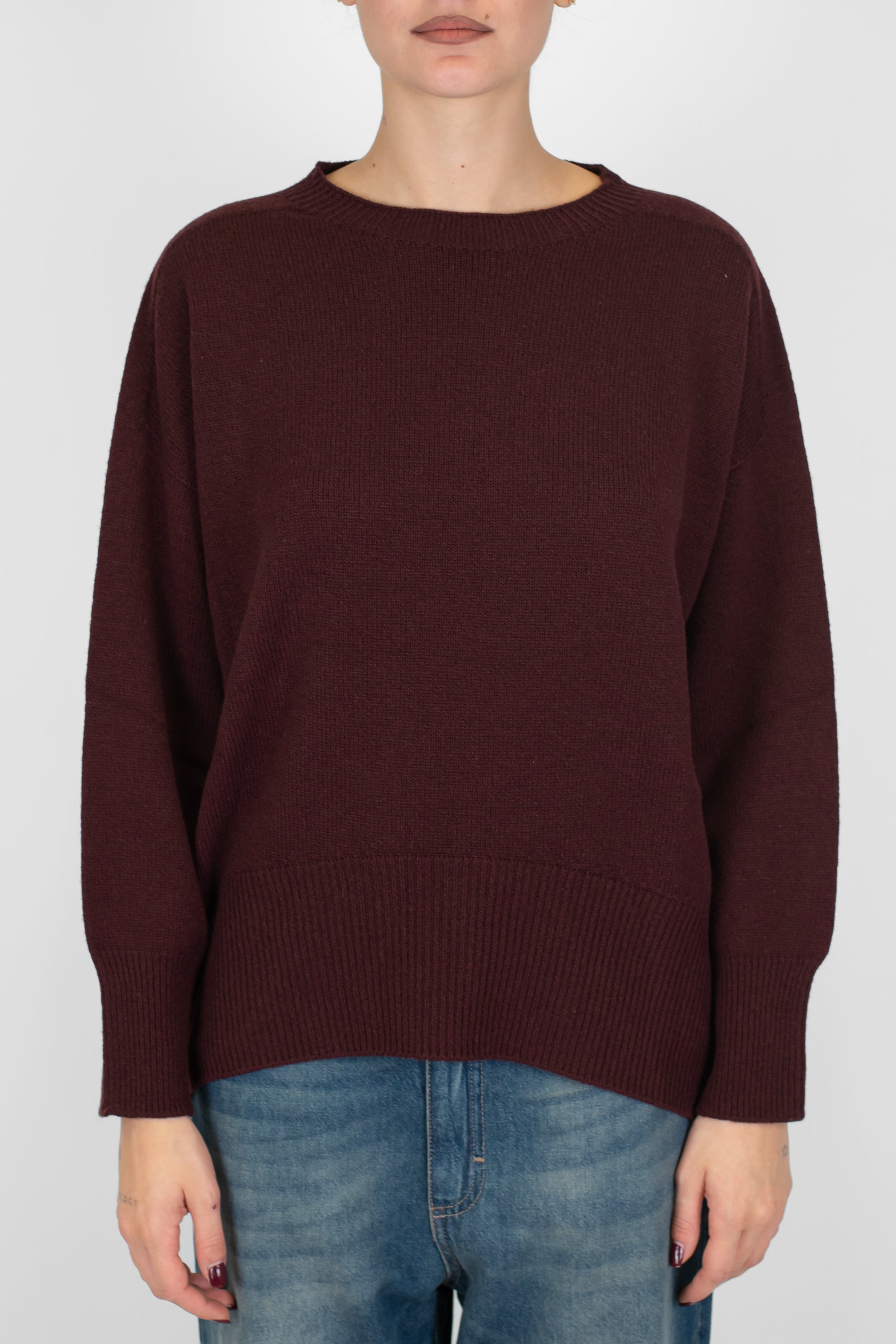 Tensione in - Maglia girocollo in misto cashmere con orlo stondato