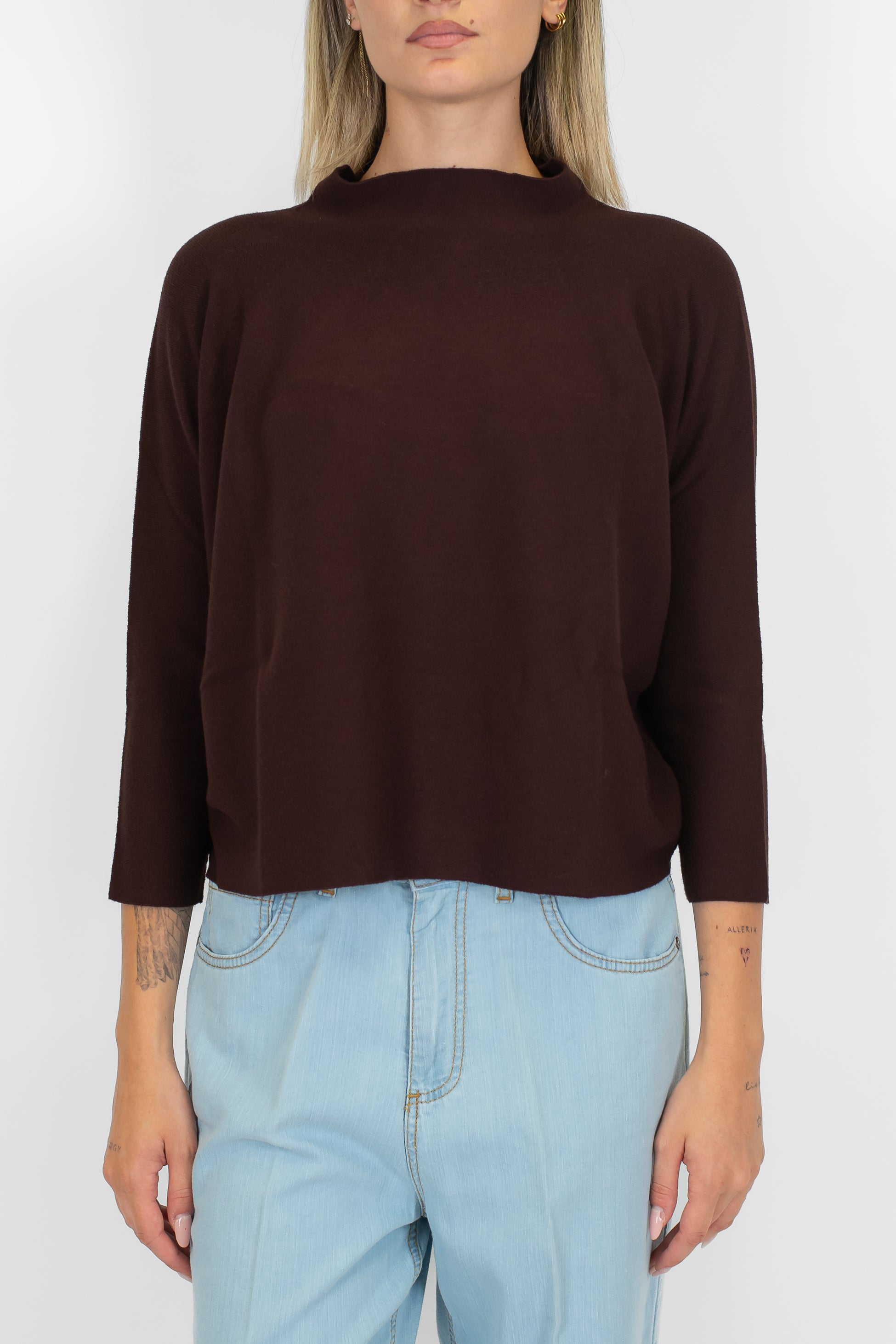 Kontatto - Maglia con collo cratere e manica tre quarti