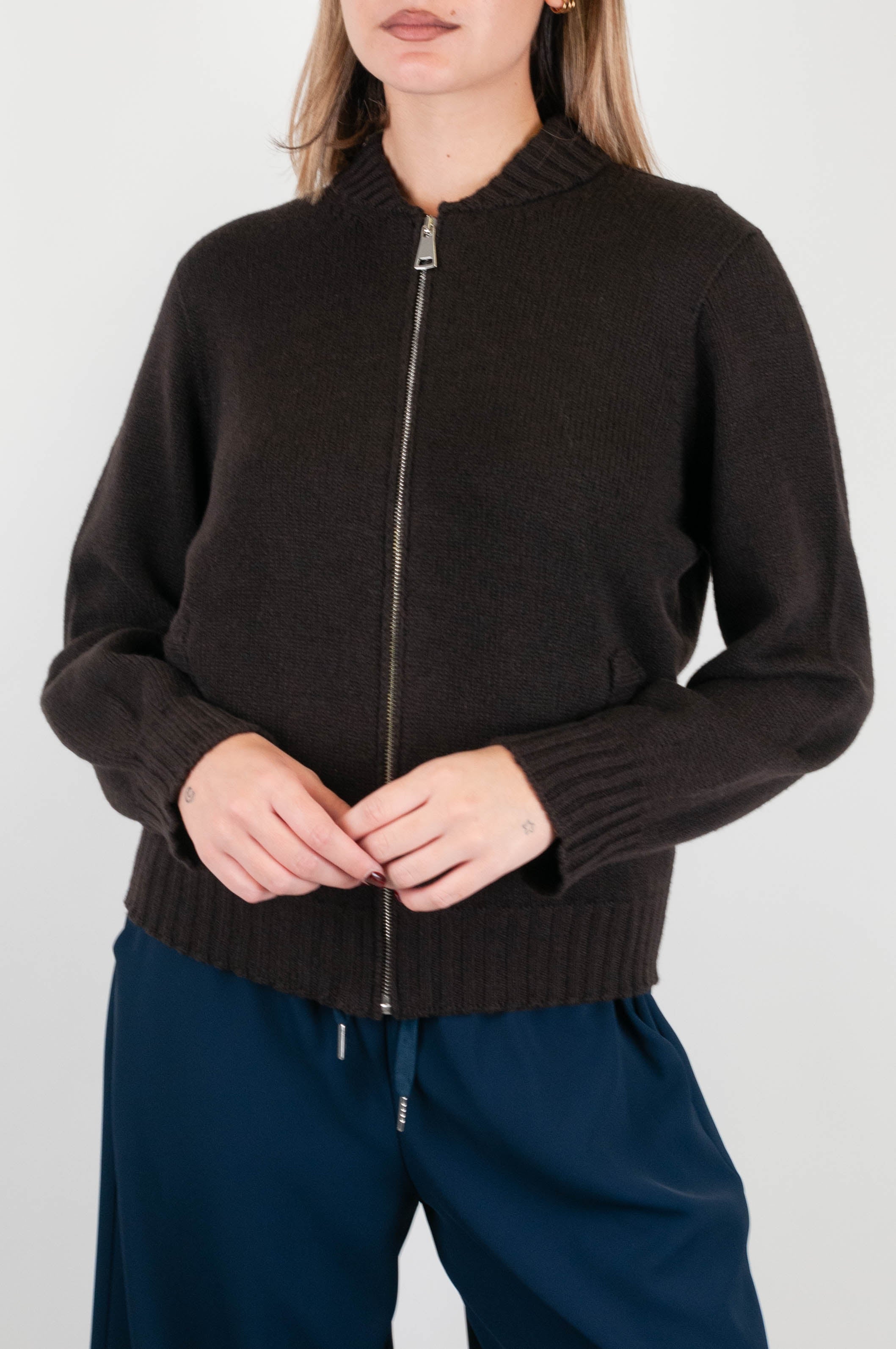 Tensione in - Cardigan in misto cashmere con chiusura con zip