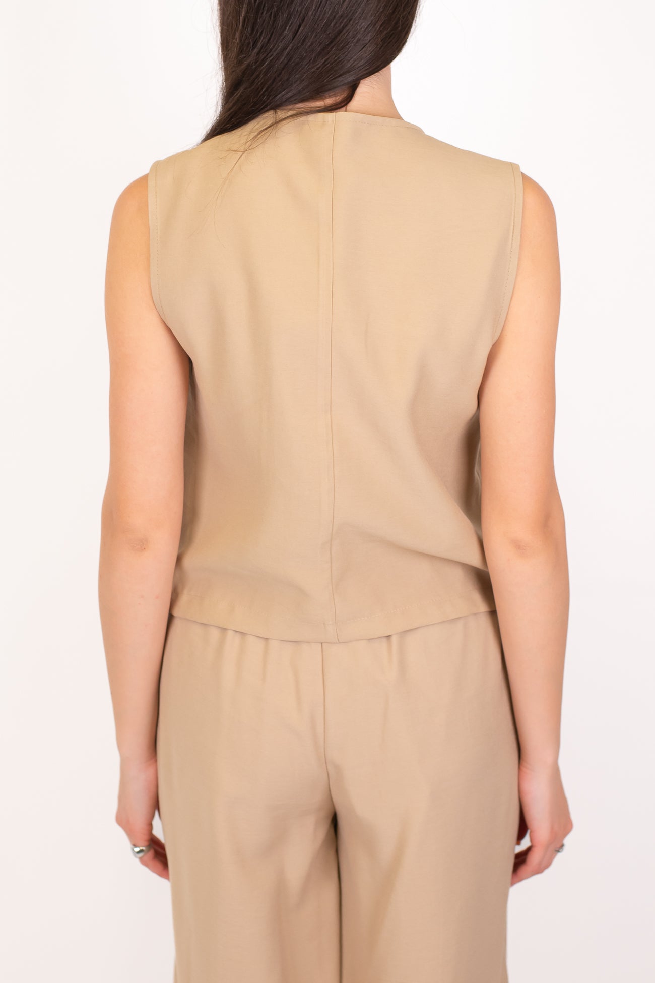 Haveone - Gilet con chiusura asimmetrica alta in viscosa leggera