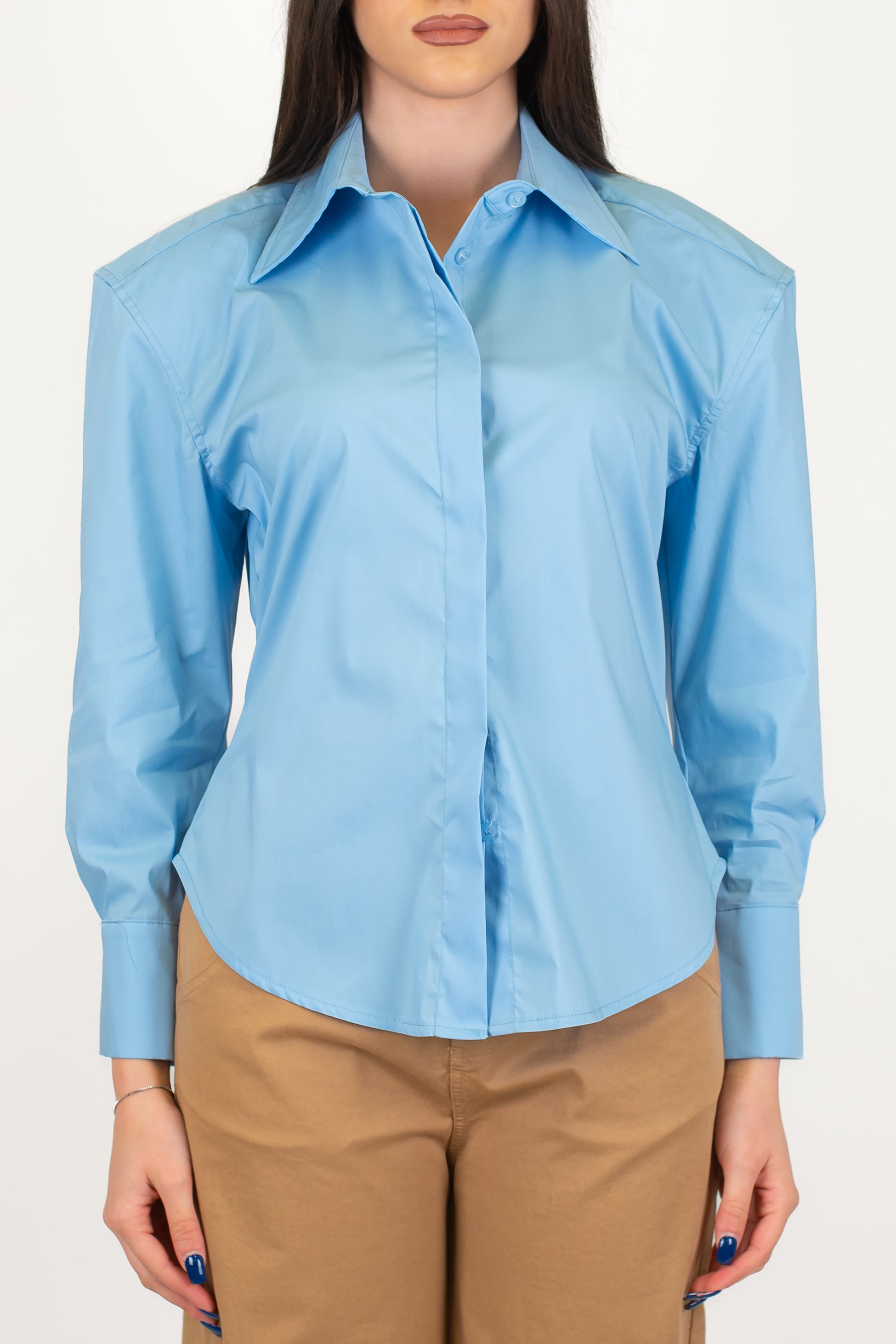 Haveone - Camicia tinta unita con spalline e chiusura a scomparsa