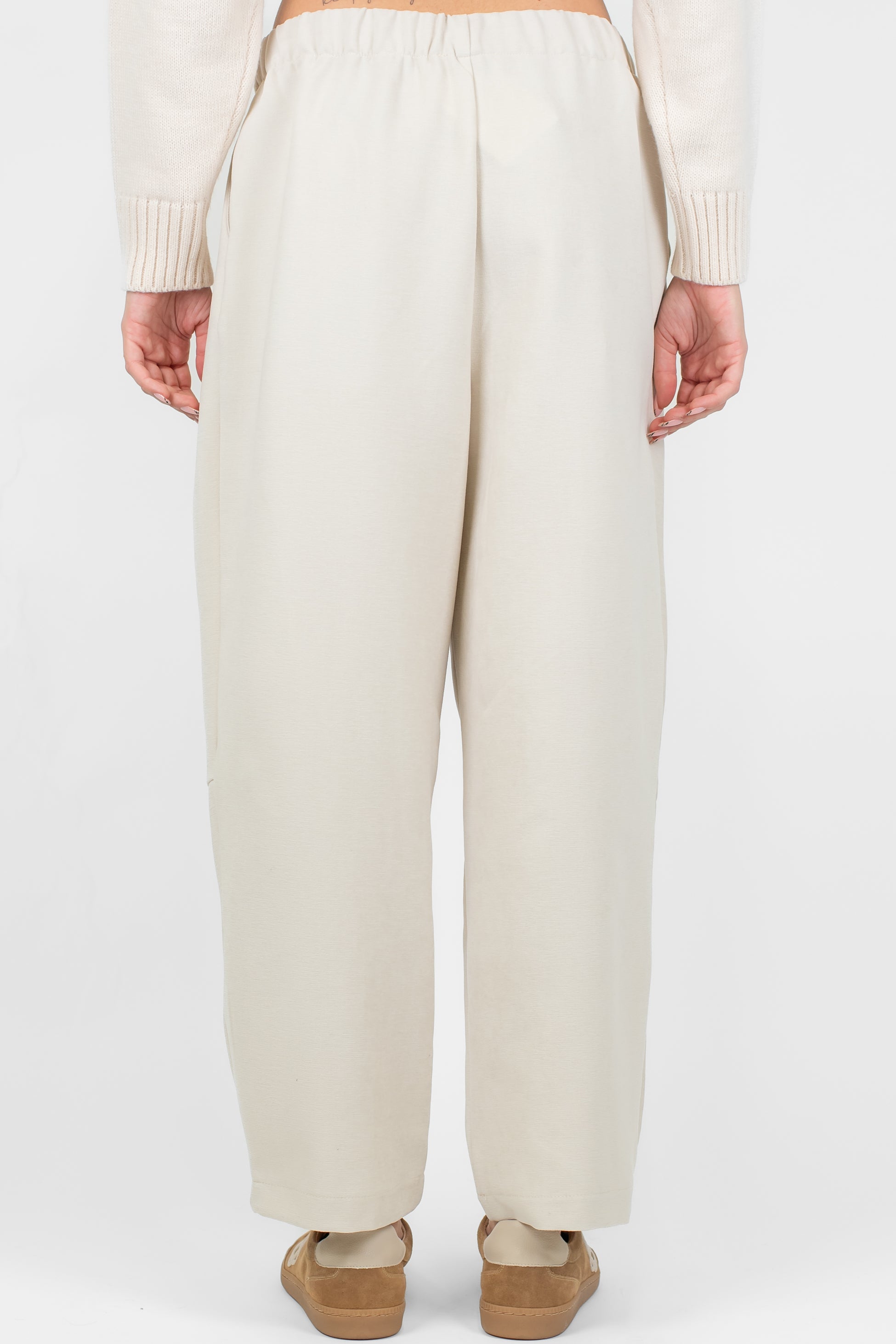 Dixie - Pantalone balloon con elastico sul retro e pinces in viscosa pettinata effetto ciniglia