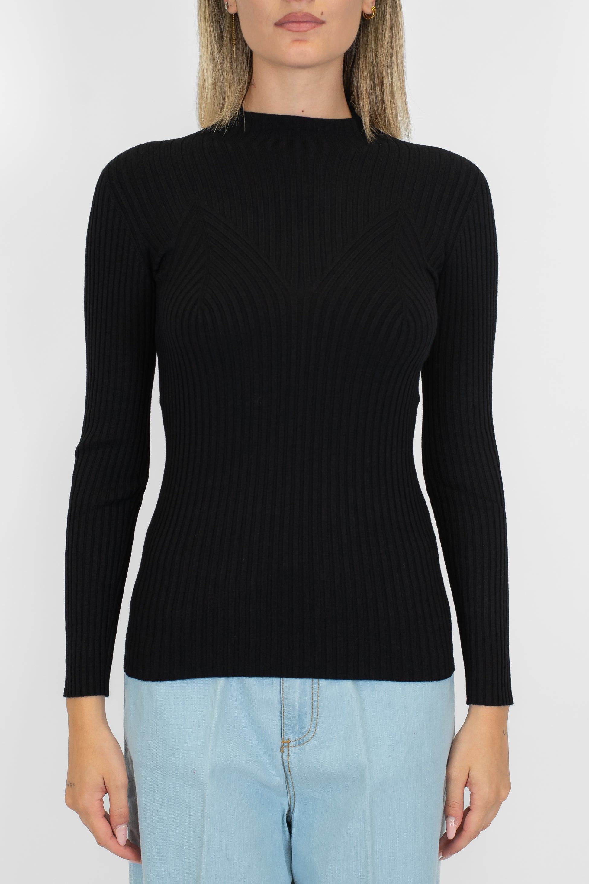 Kontatto - Lupetto a coste manica lunga