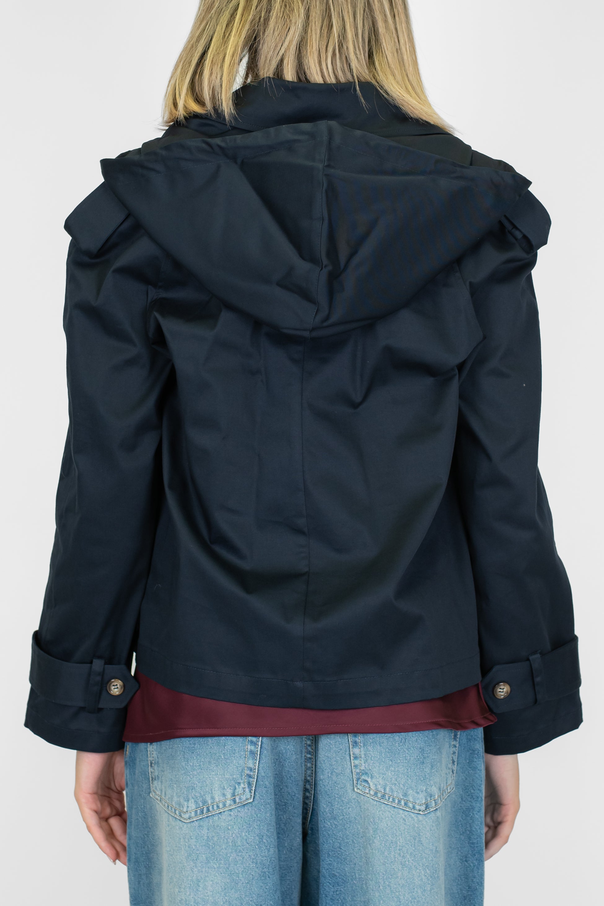 Motel - Trench corto doppiopetto con cappuccio e lacci