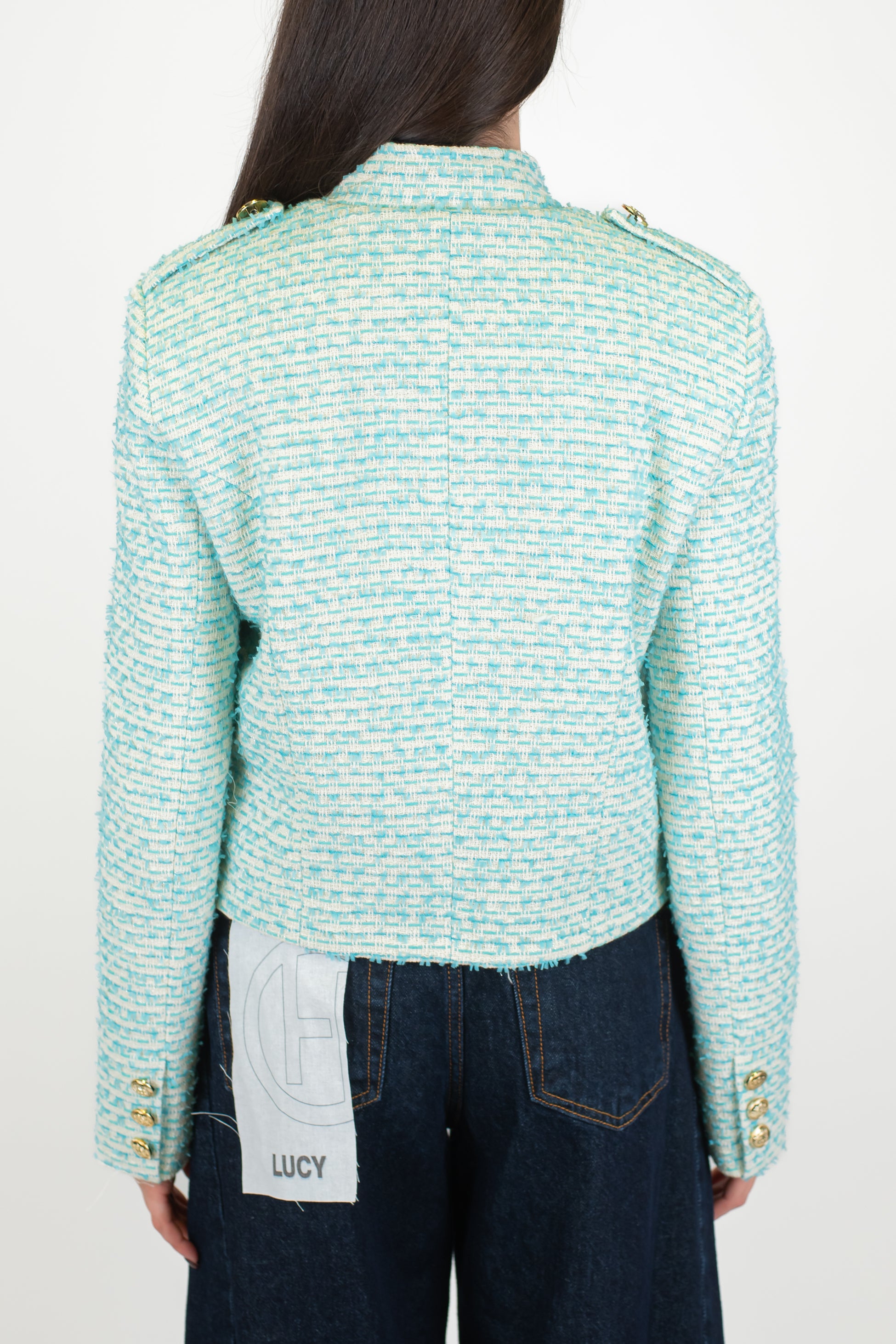 Motel - Giacca crop modello napoleone con collo coreano