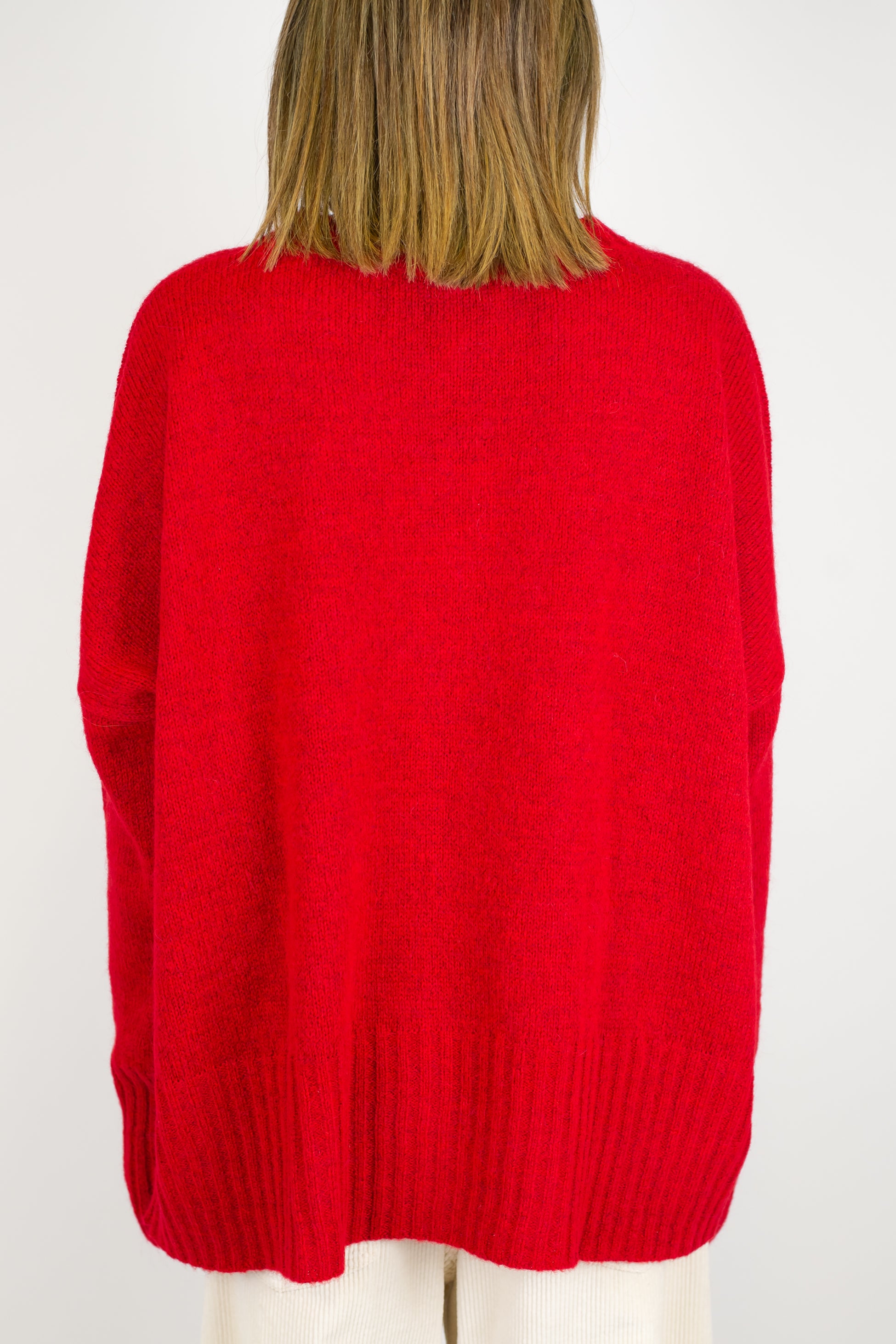 Tensione in - Maglia girocollo over in misto lana