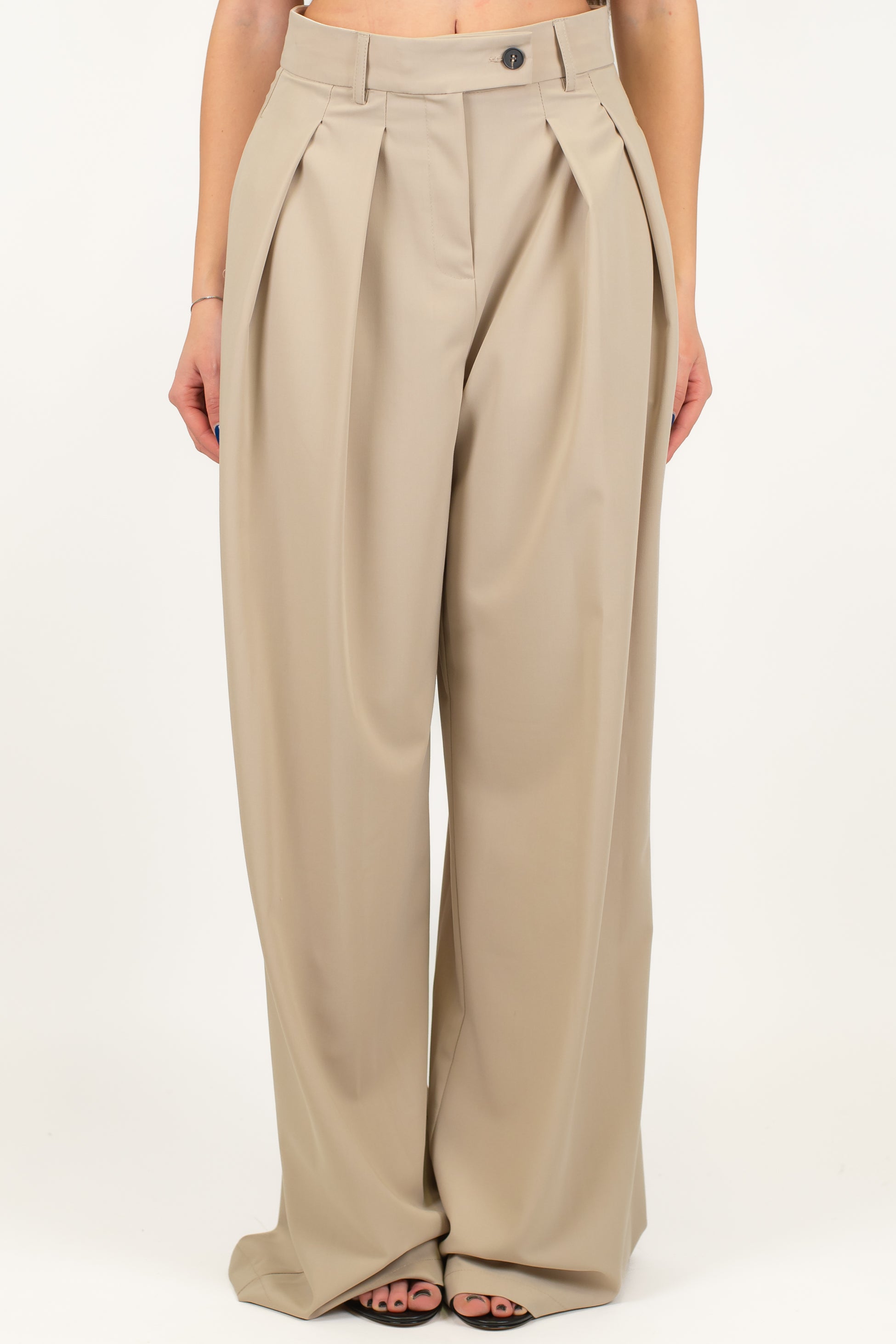 Tensione in - Pantalone palazzo con doppia pinces