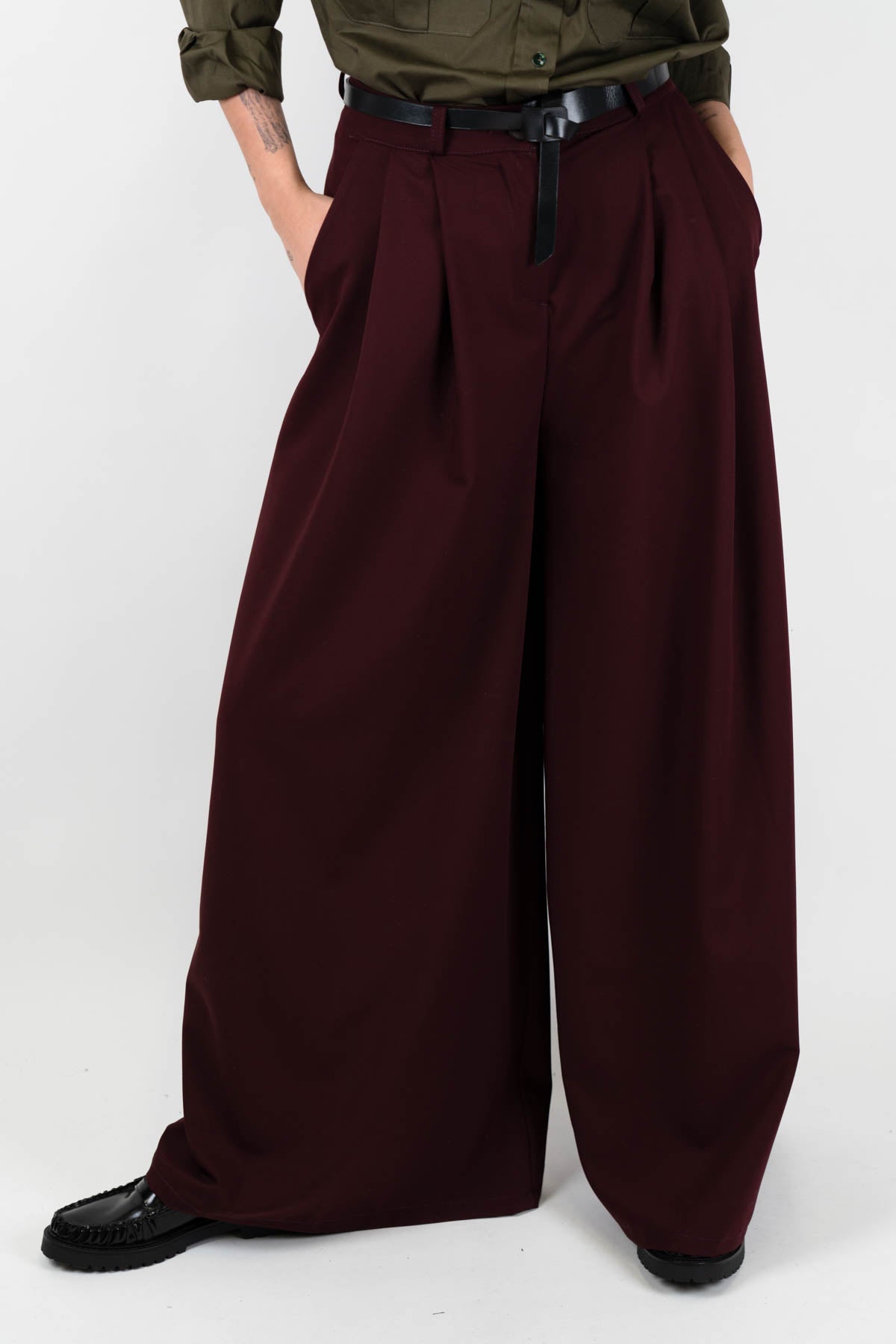 Haveone - Pantalone palazzo con pinces