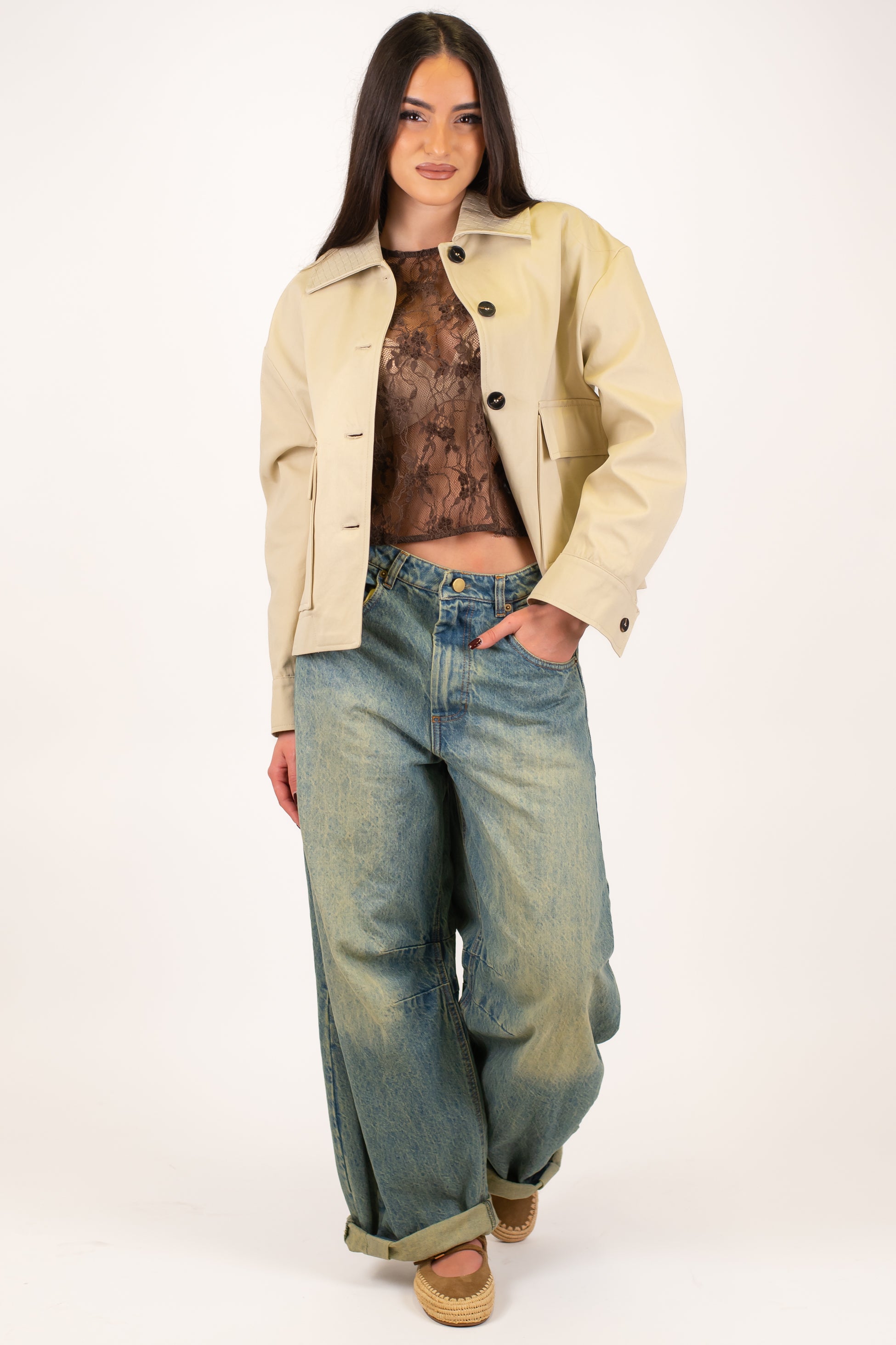 Tensione in - Jeans barrell lavaggio sabbiato