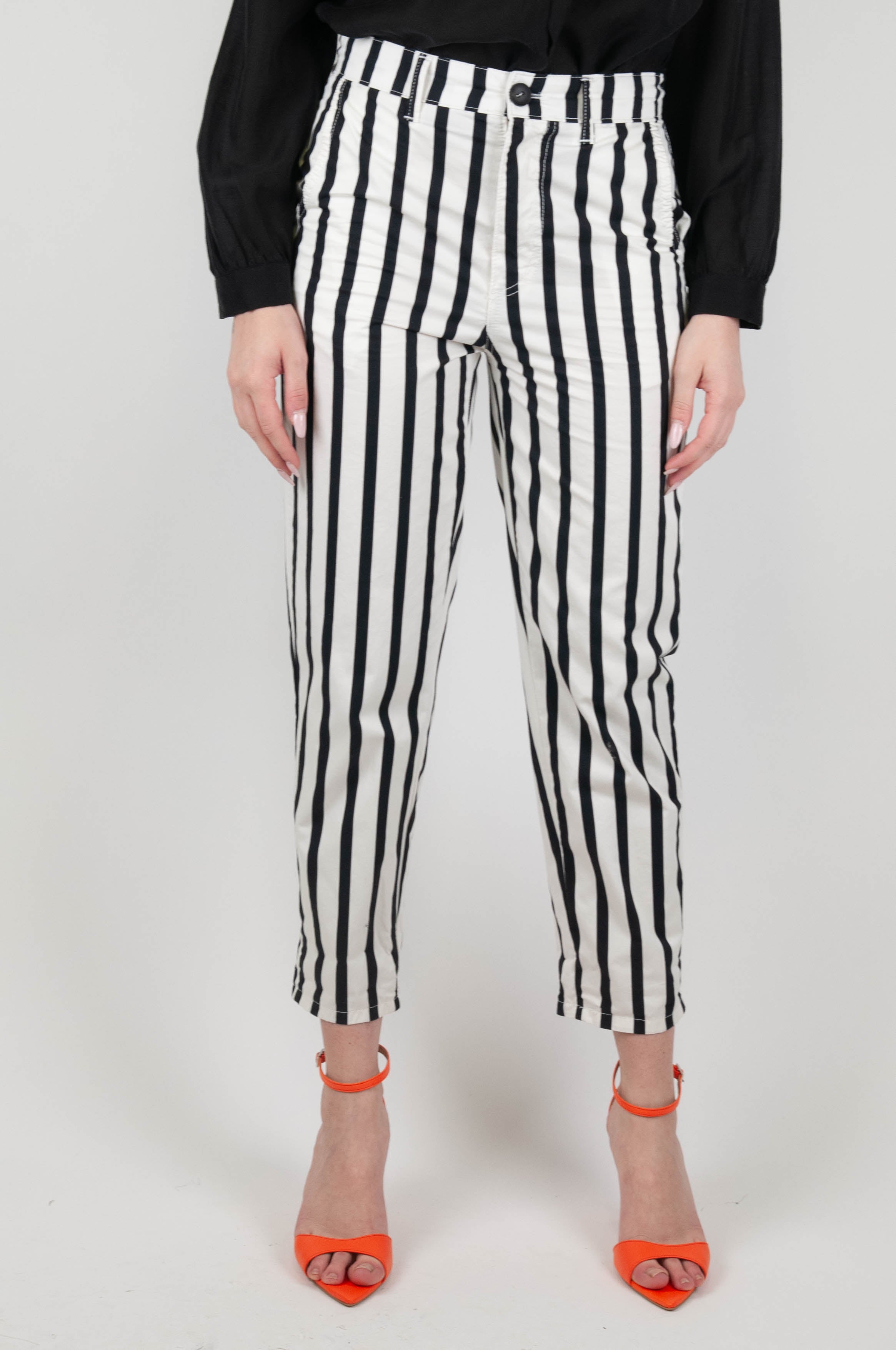 Tension in - Slim striped patterned trousers