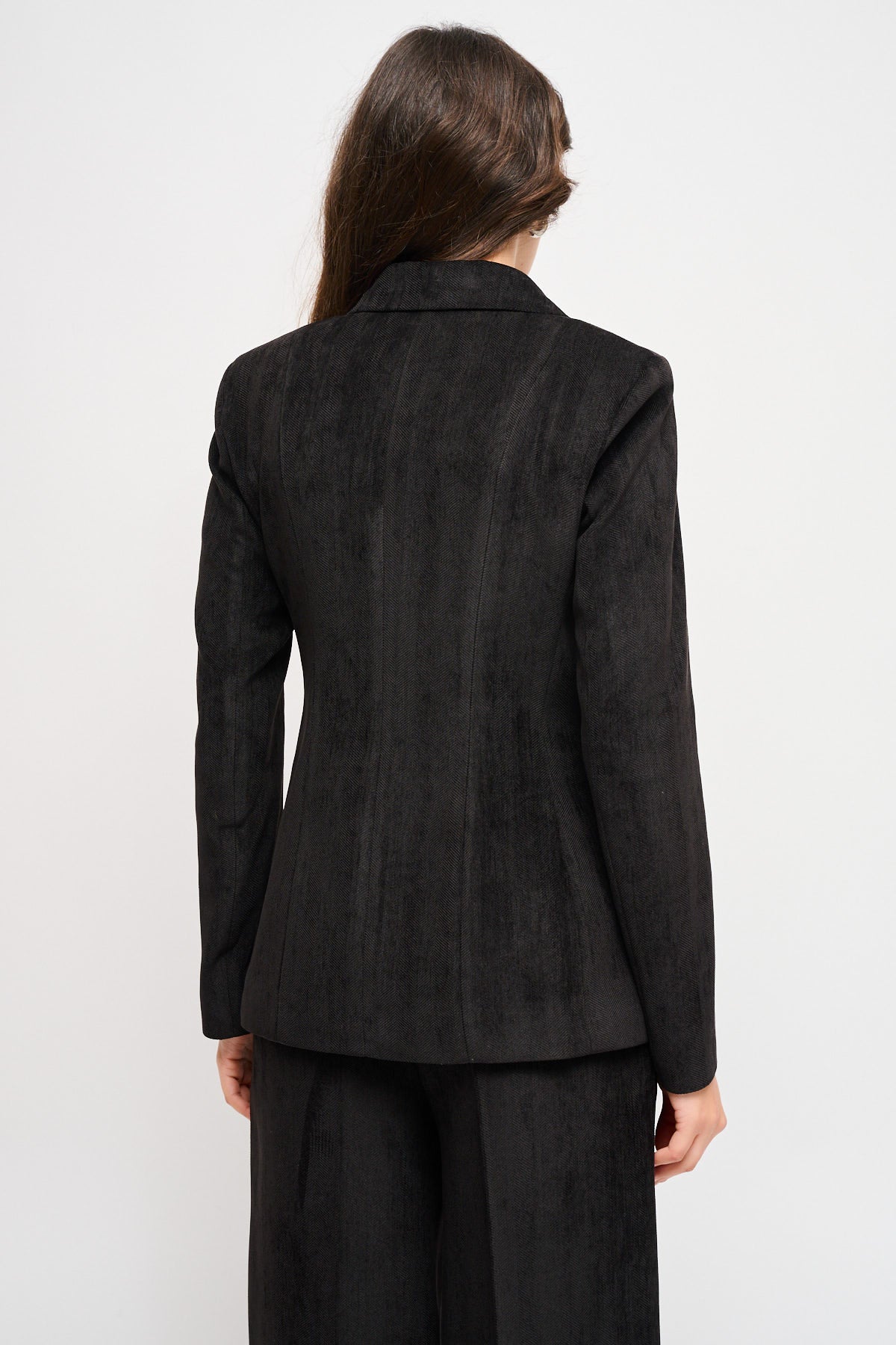 Maryley - Giacca doppiopetto fantasia spigata in velluto