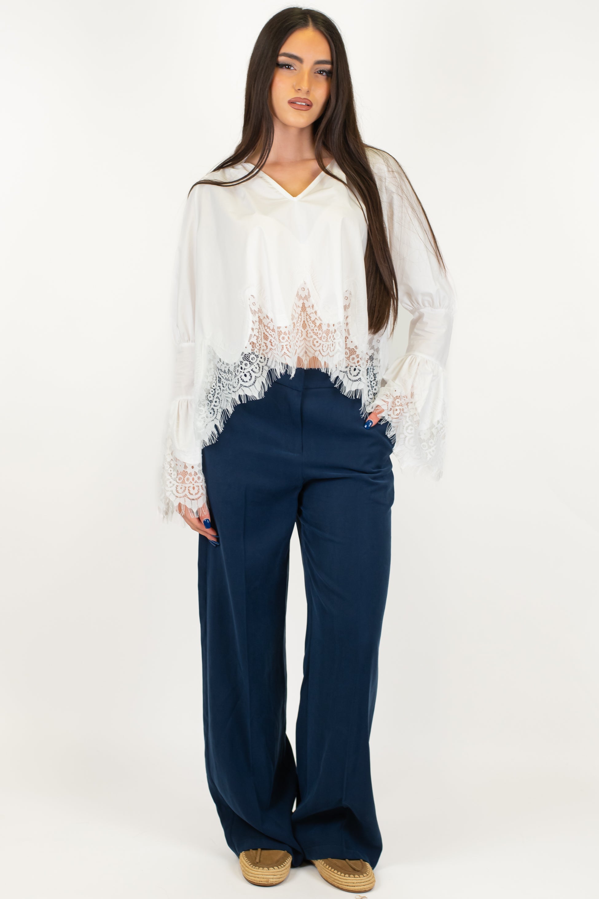 Tensione in - Pantalone palazzo in viscosa