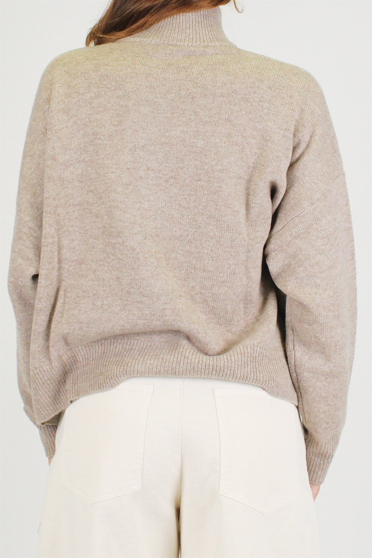 Tensione in - Cardigan in pura lana con collo alto e chiusura zip