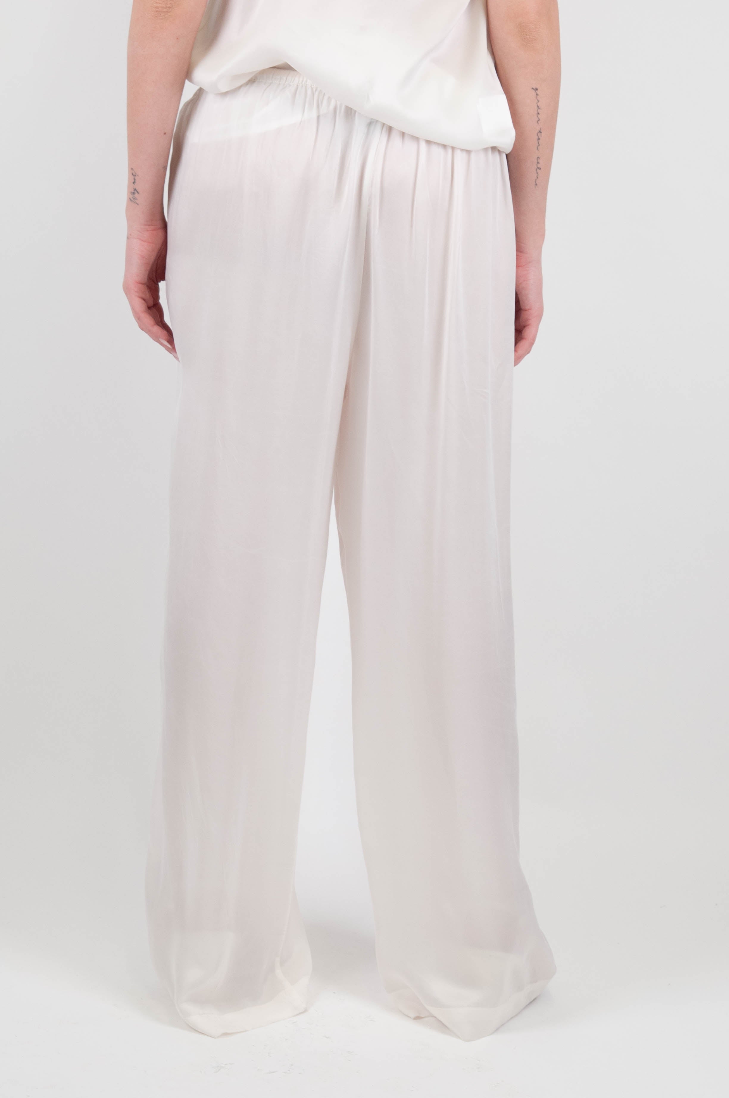 Tension in - Cupro palazzo trousers with drawstring