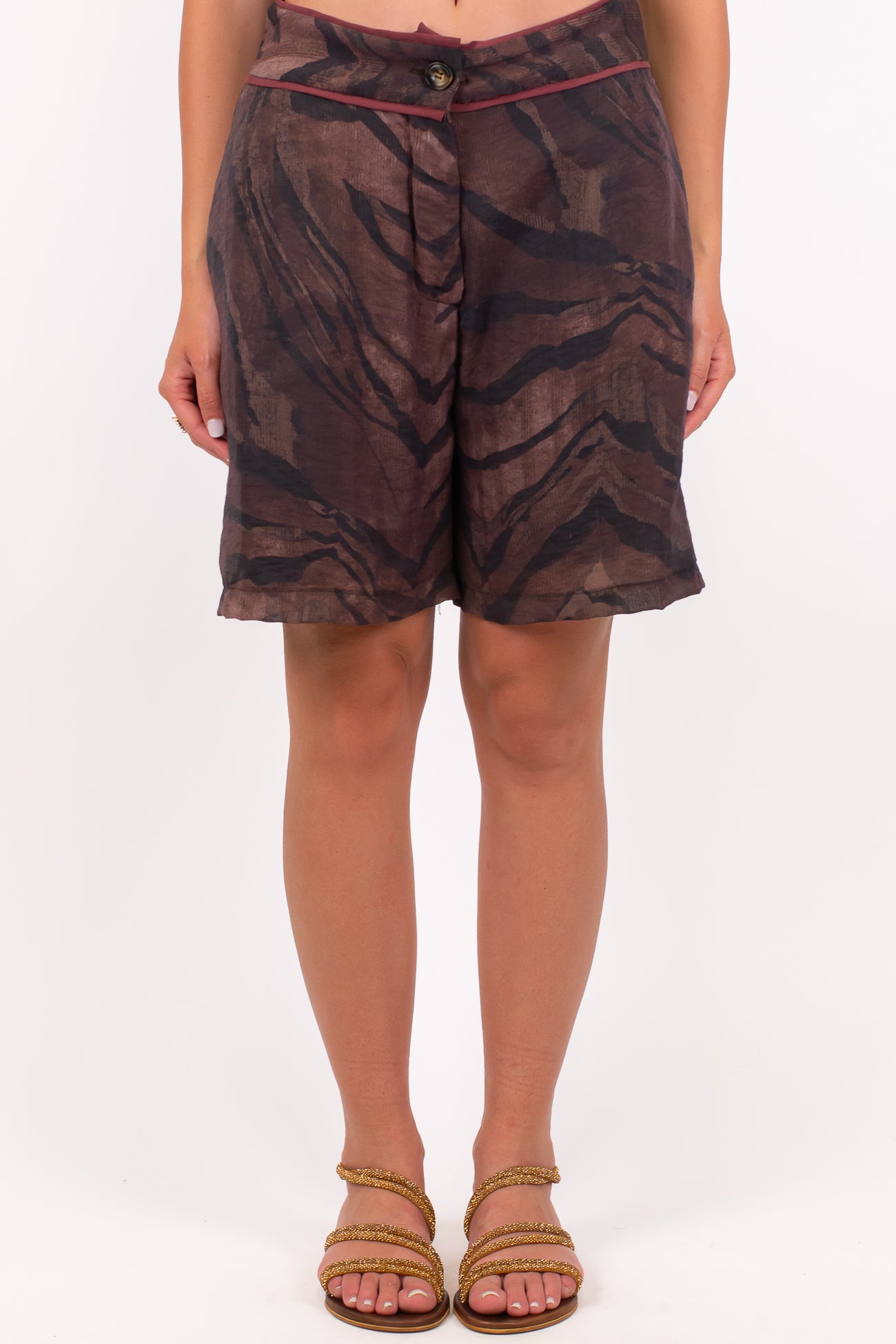 Haveone - Bermuda fantasia animalier in lyocell