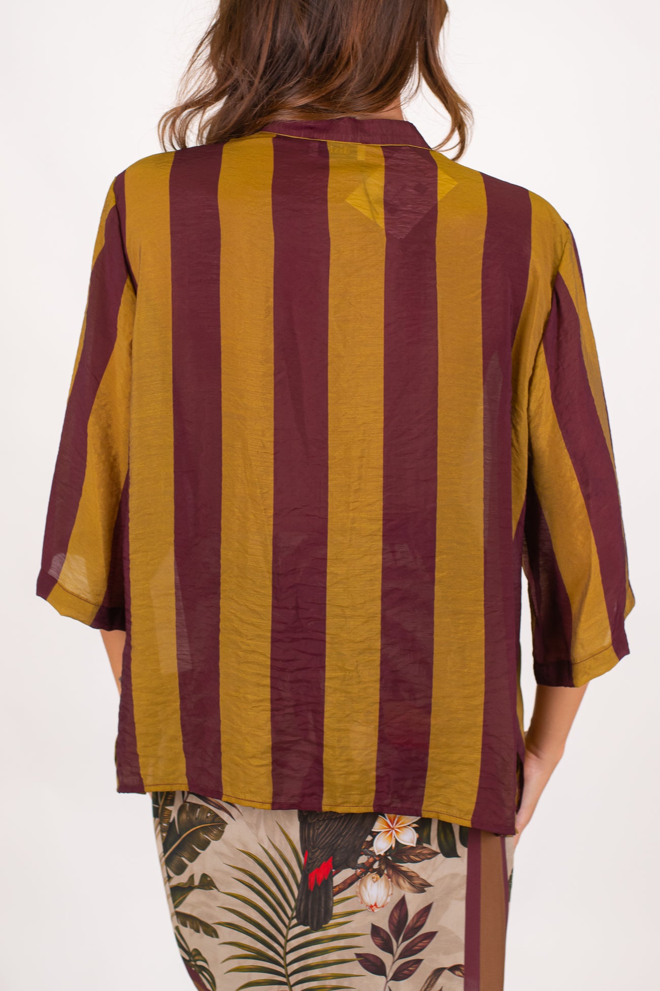 Dixie - Camicia rigata in viscosa leggera