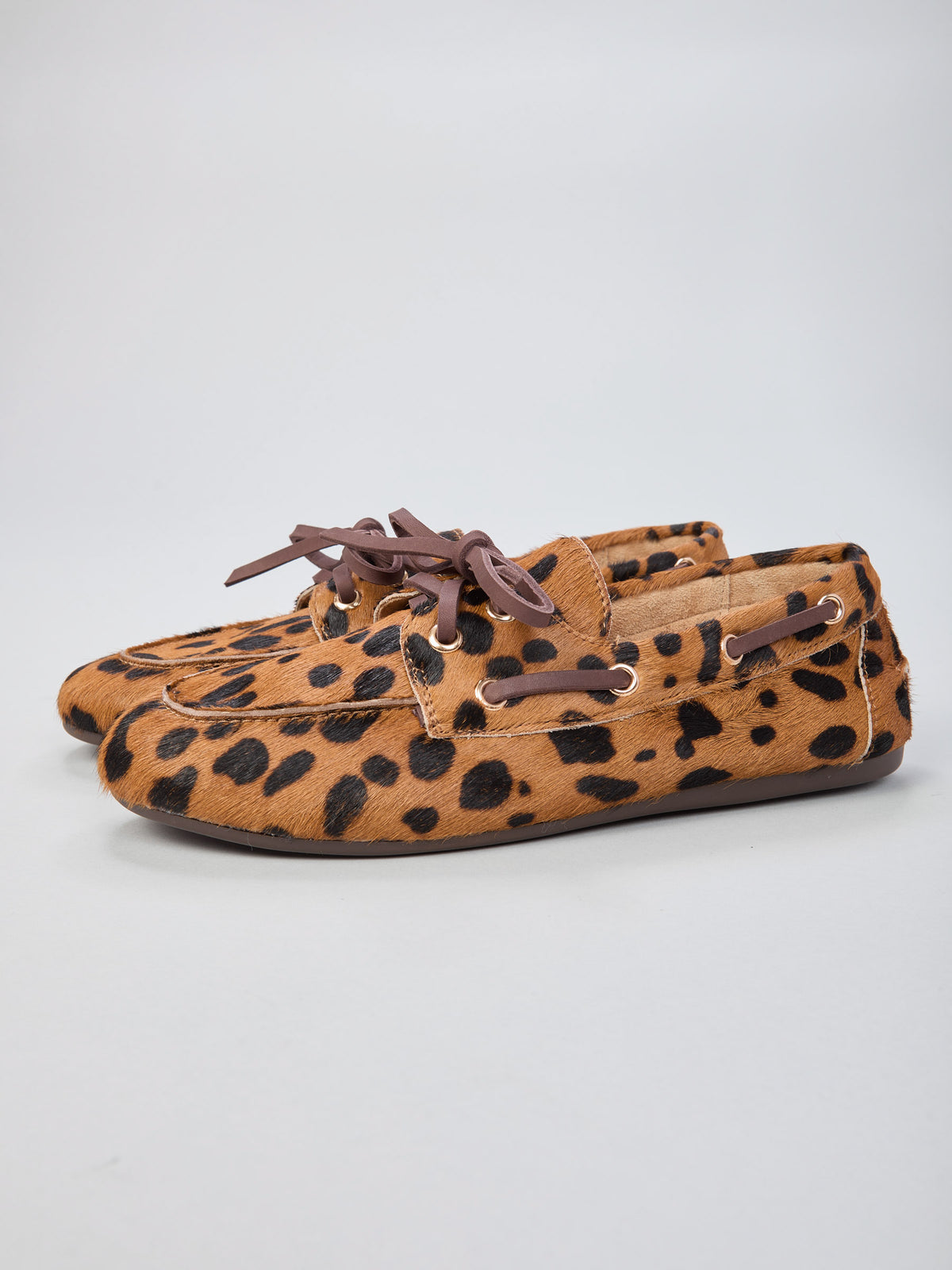 Ovyè - Mocassino maculato in cavallino e pelle