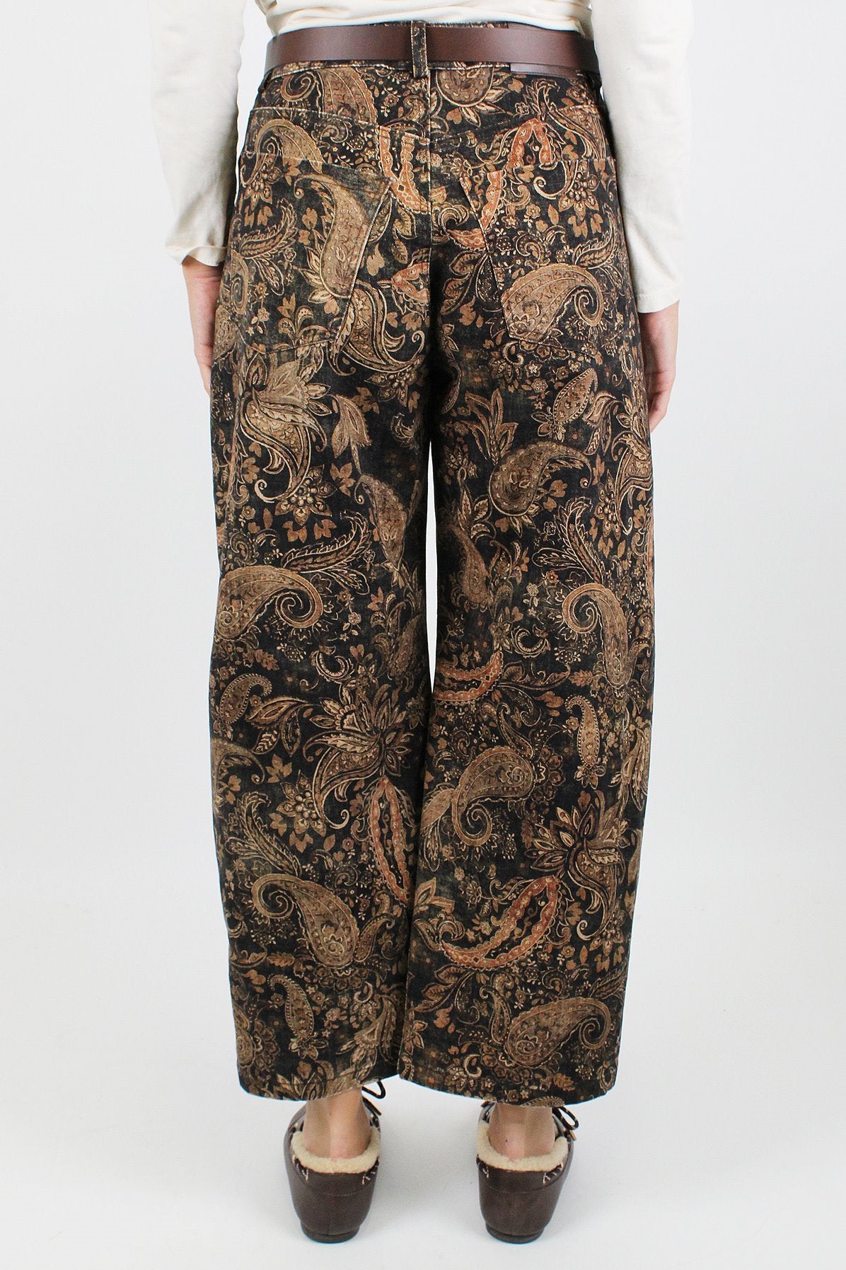 Motel - Pantalone balloon crop fantasia floreale astratta