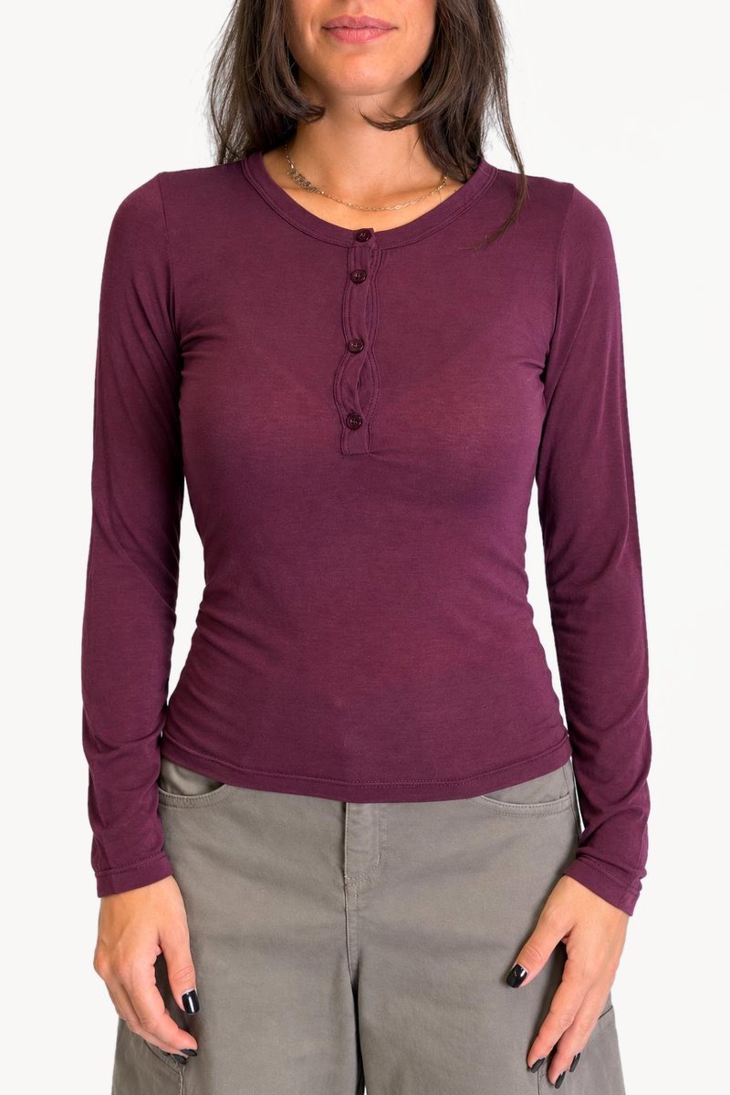 Dixie - Maglia serafino basic in misto cashmere