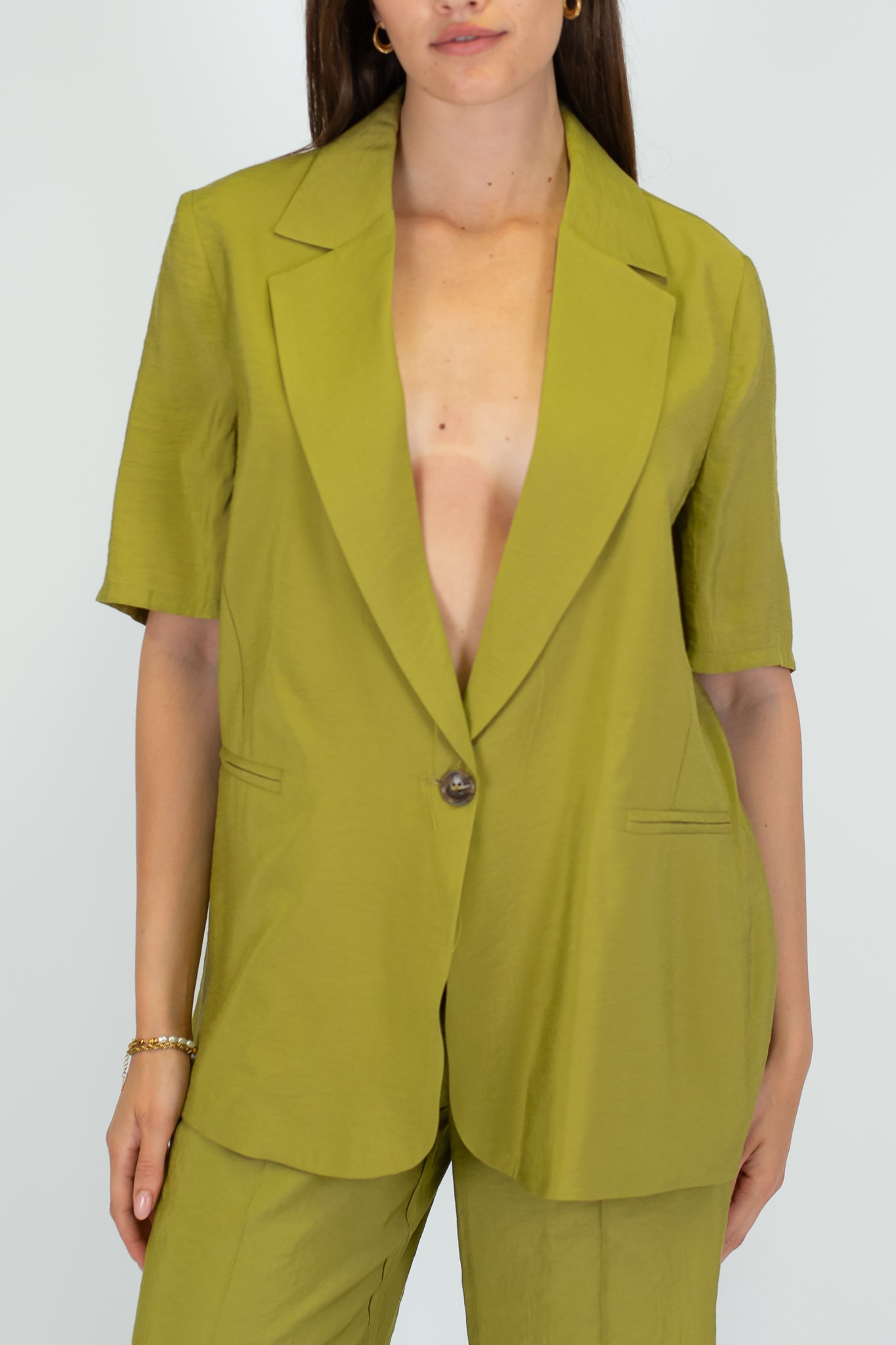 Haveone - Giacca monopetto mezza manica in modal