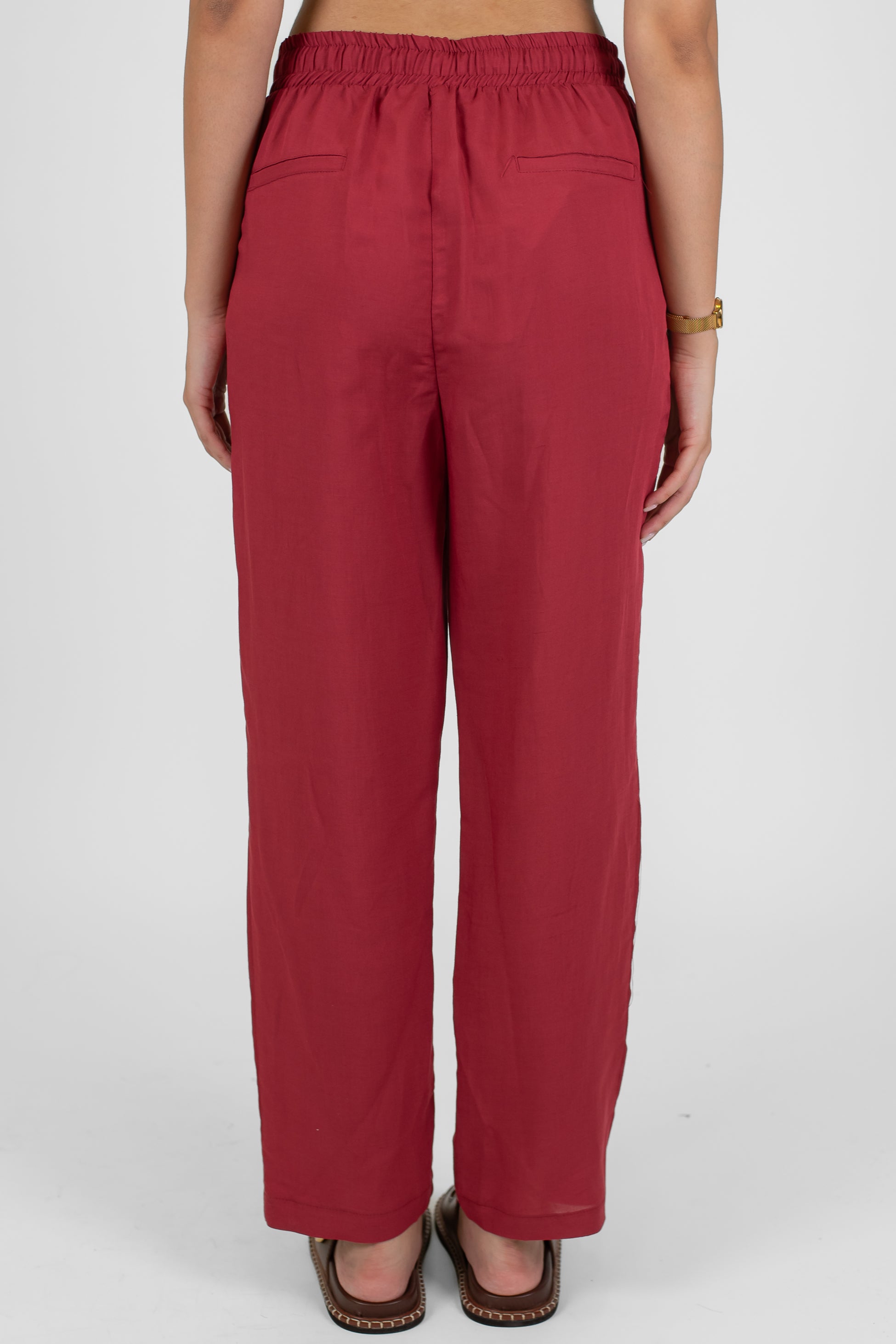 Motel - Pantalone in misto lino e viscosa con coulisse