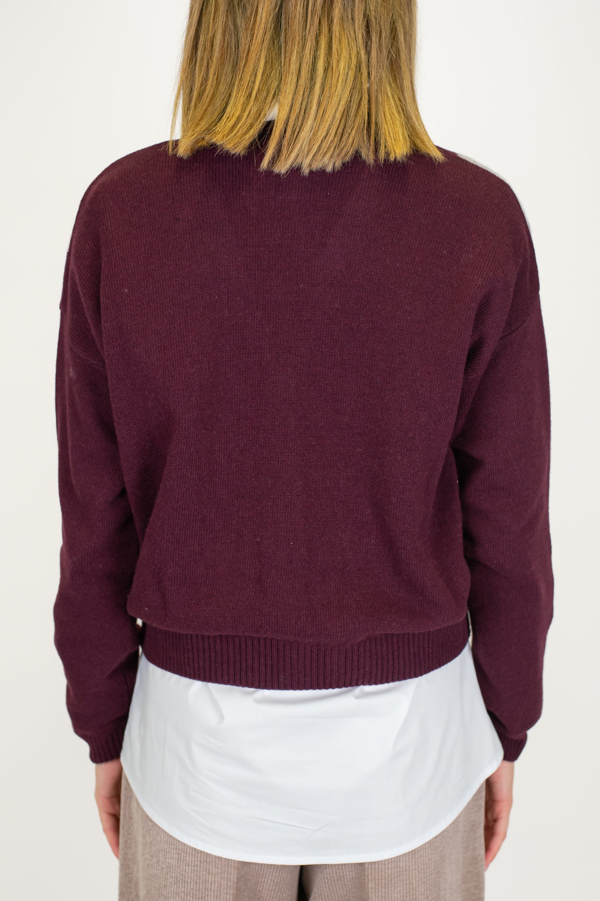 Tensione in - Cardigan fantasia rombi in misto lana e cashmere