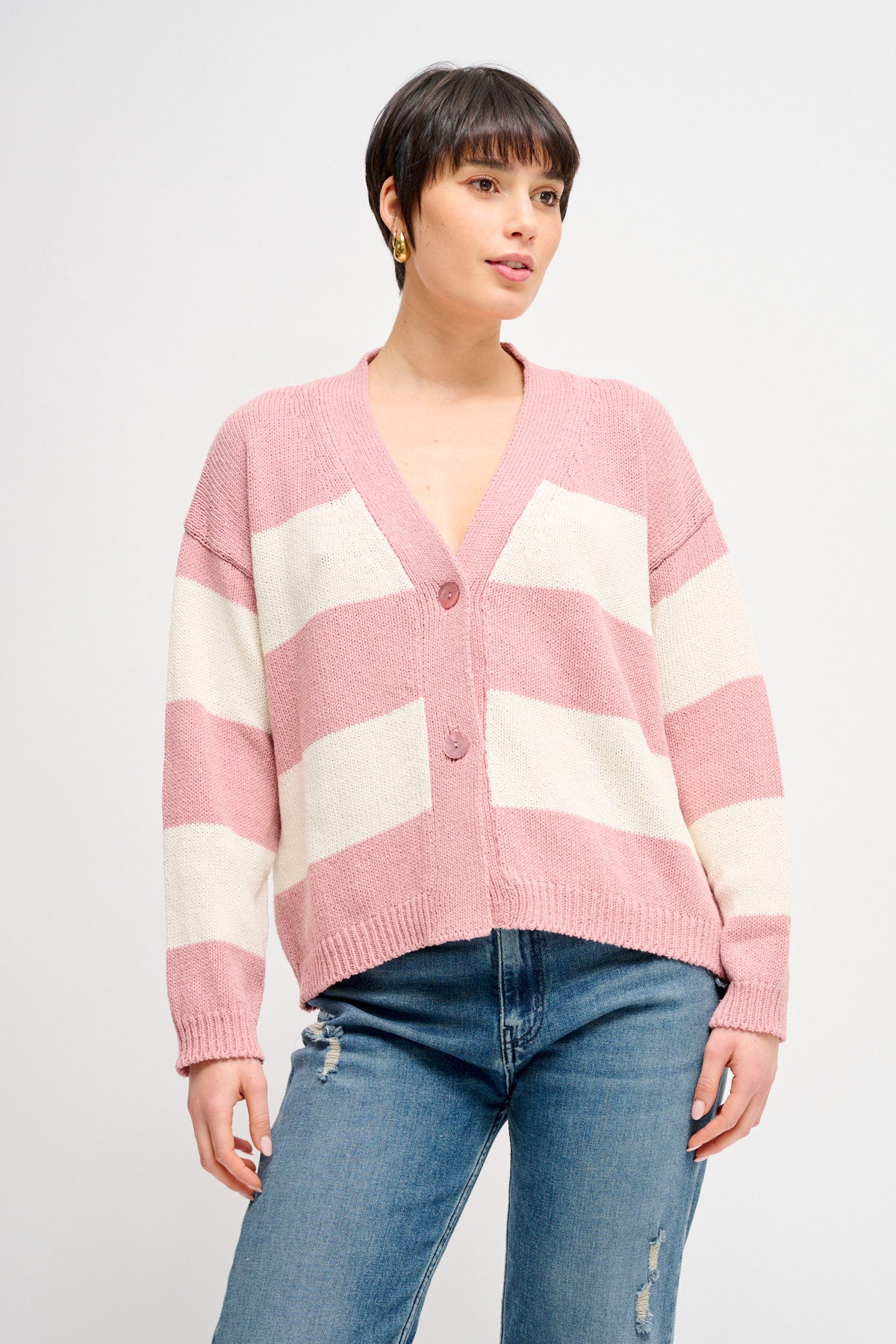 Maryley - Cardigan a righe in cotone