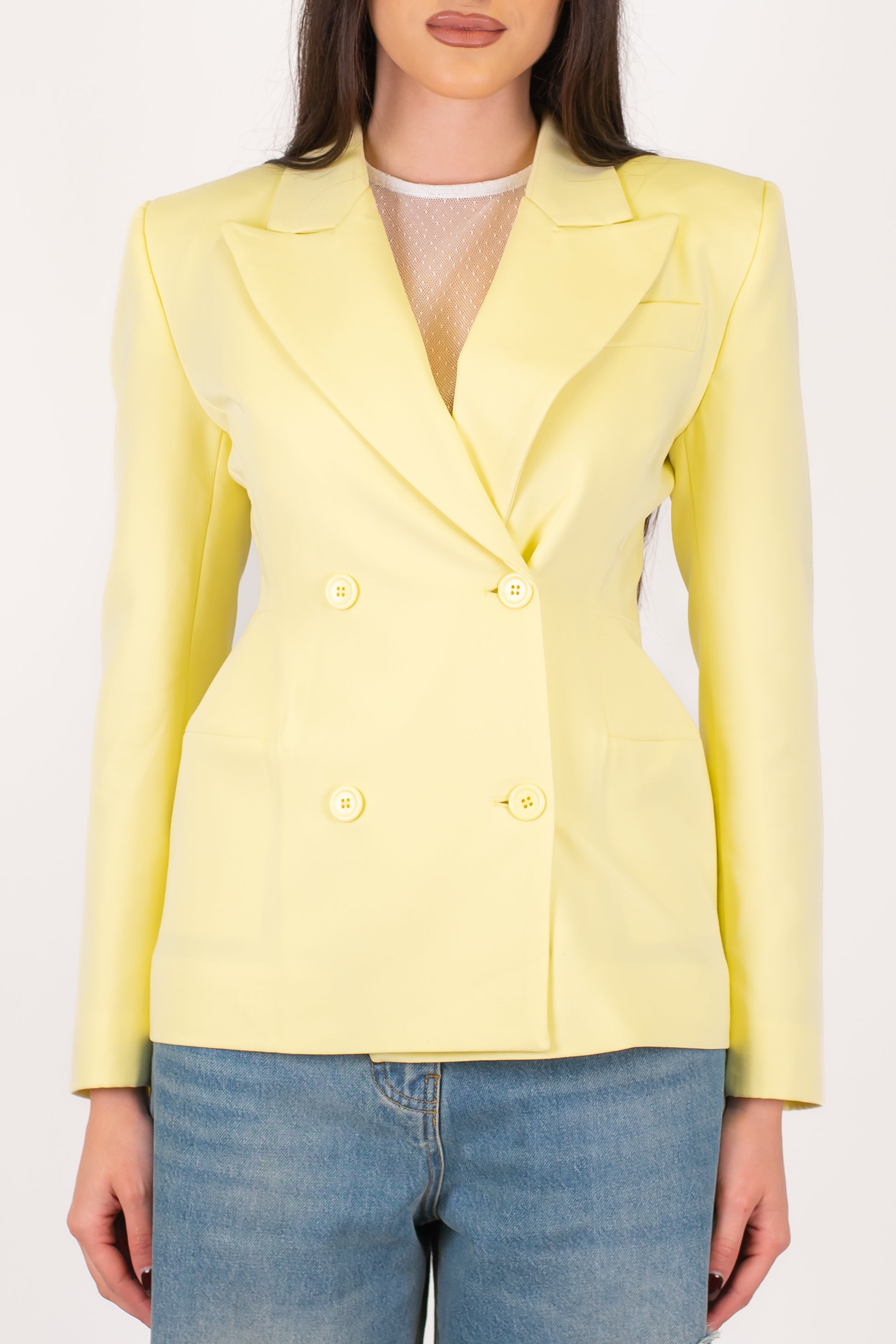 Dixie - Giacca doppiopetto slim con spalline