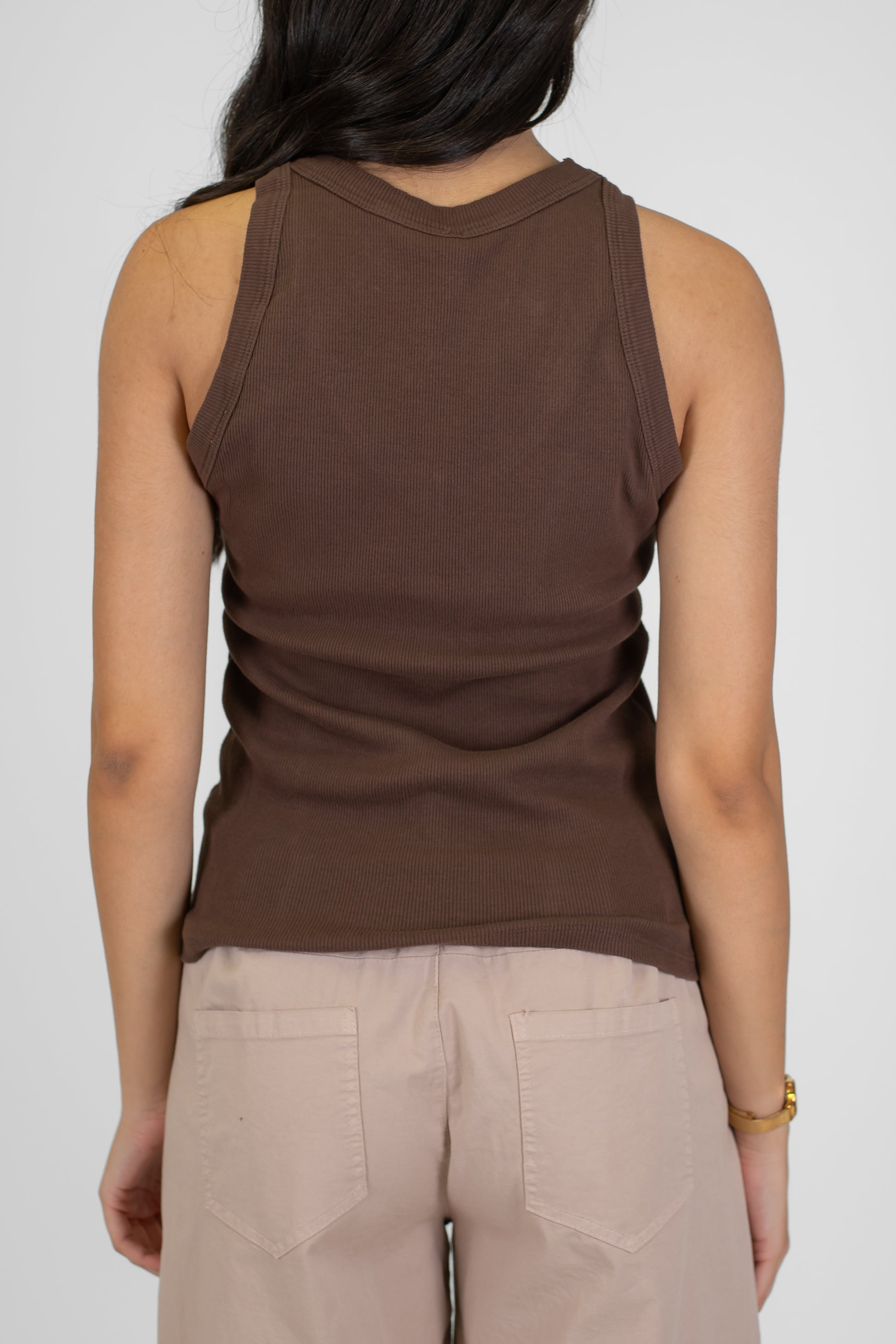 Tensione in - Canotta a costine in cotone