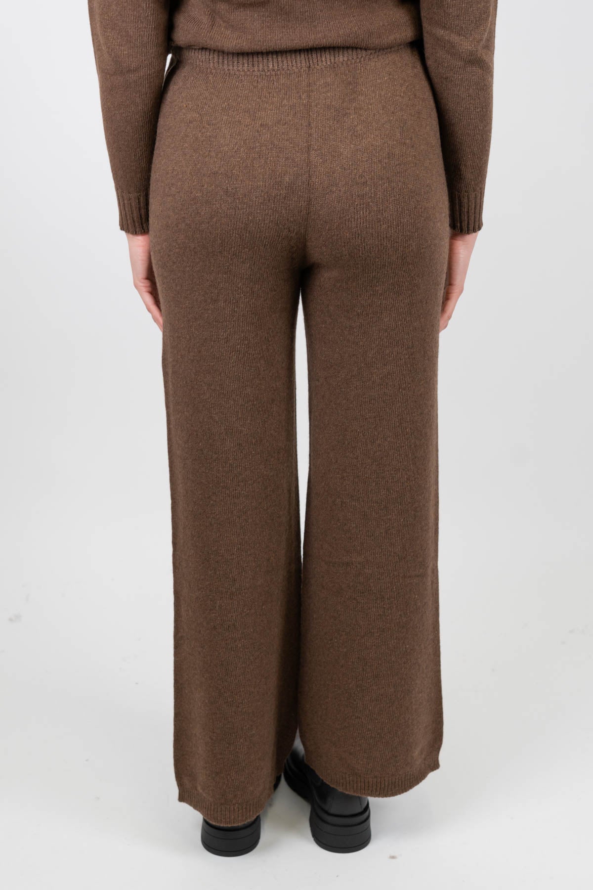 Haveone - Pantalone palazzo in maglia misto lana e cashmere