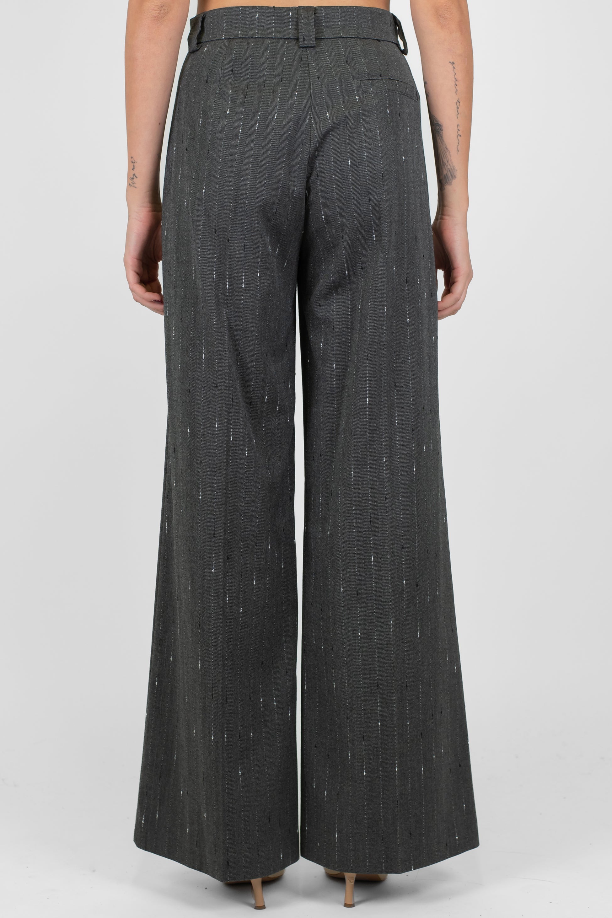 Maryley - Pantalone palazzo gessato