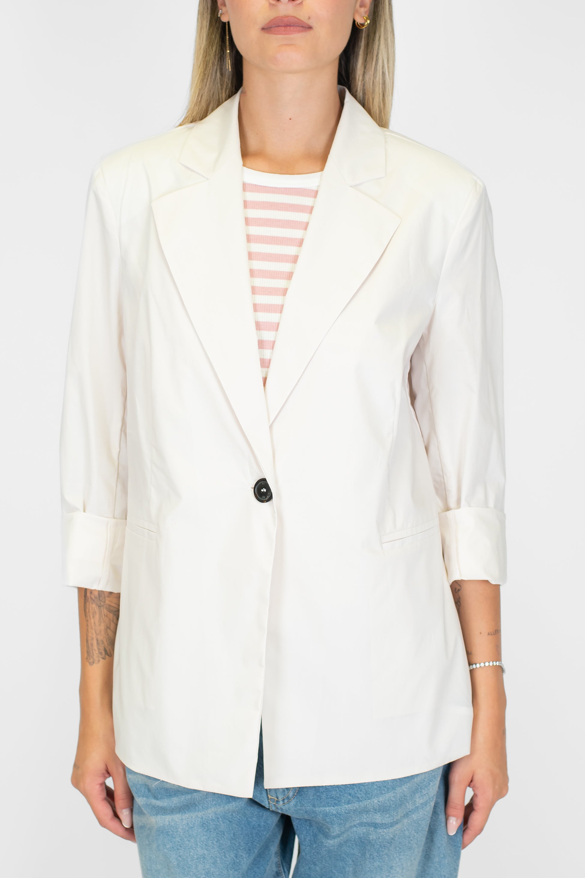 Maryley - Giacca monopetto sfoderata in tela paracadute