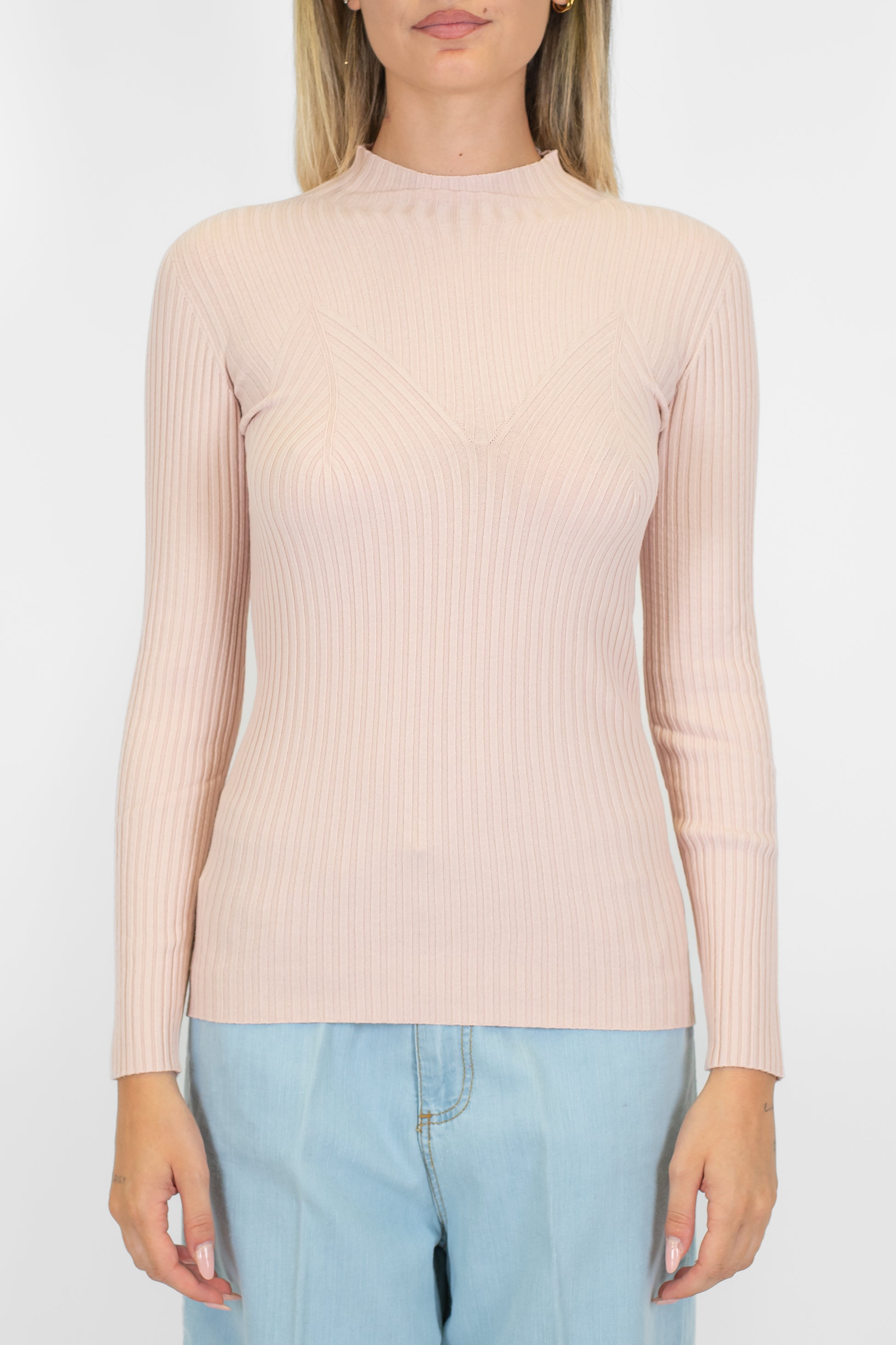 Kontatto - Lupetto a coste manica lunga