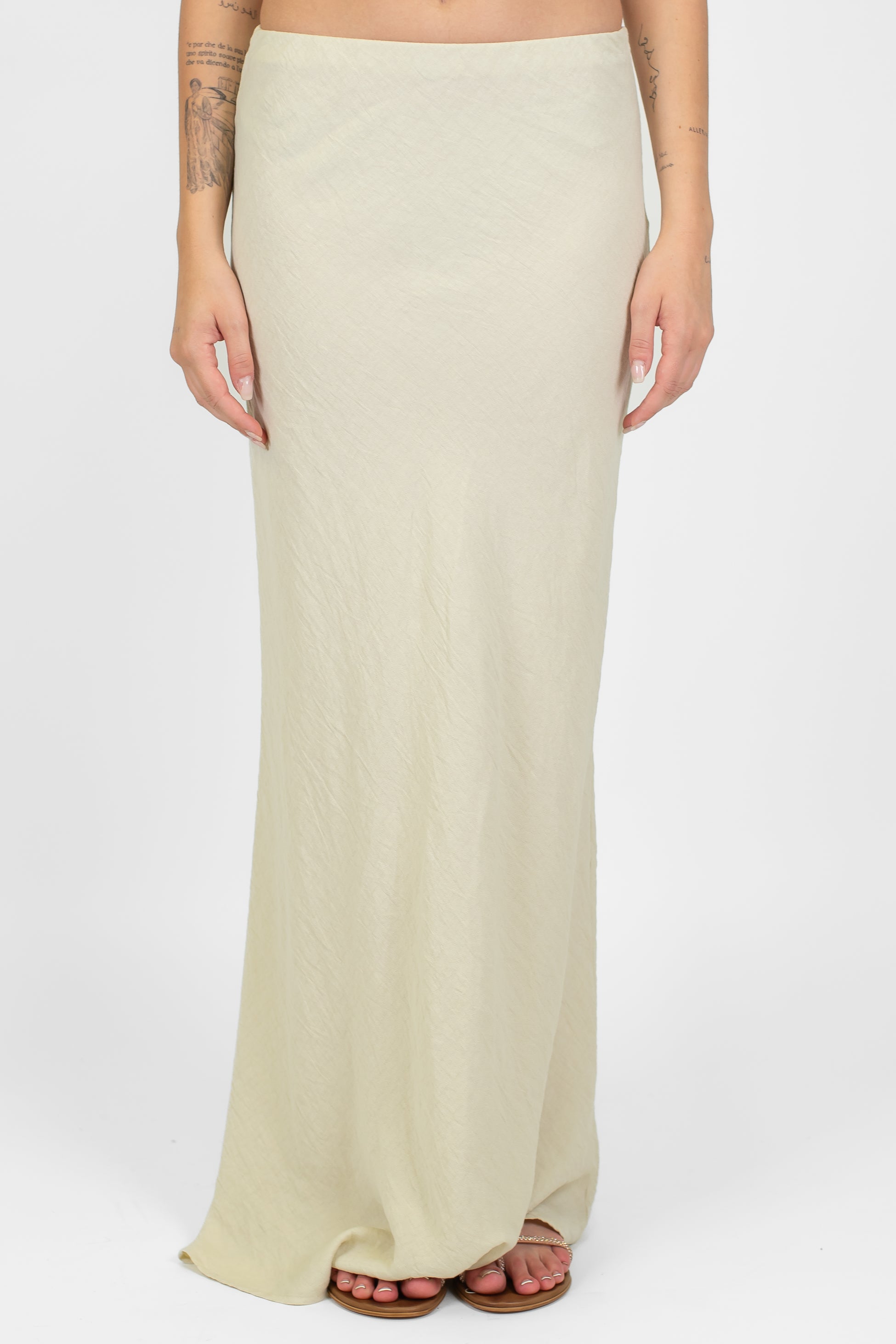 Tensione in - Gonna in viscosa leggera con elastico in vita