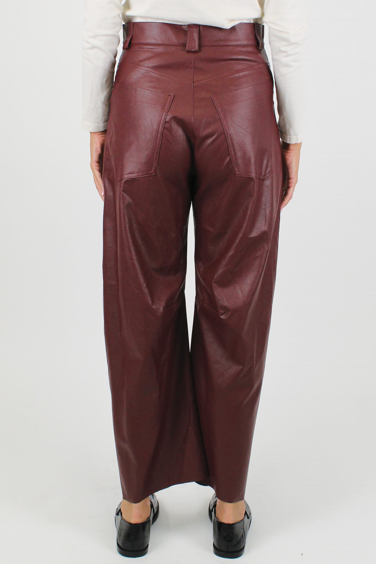 Maryley - Pantalone balloon in ecopelle
